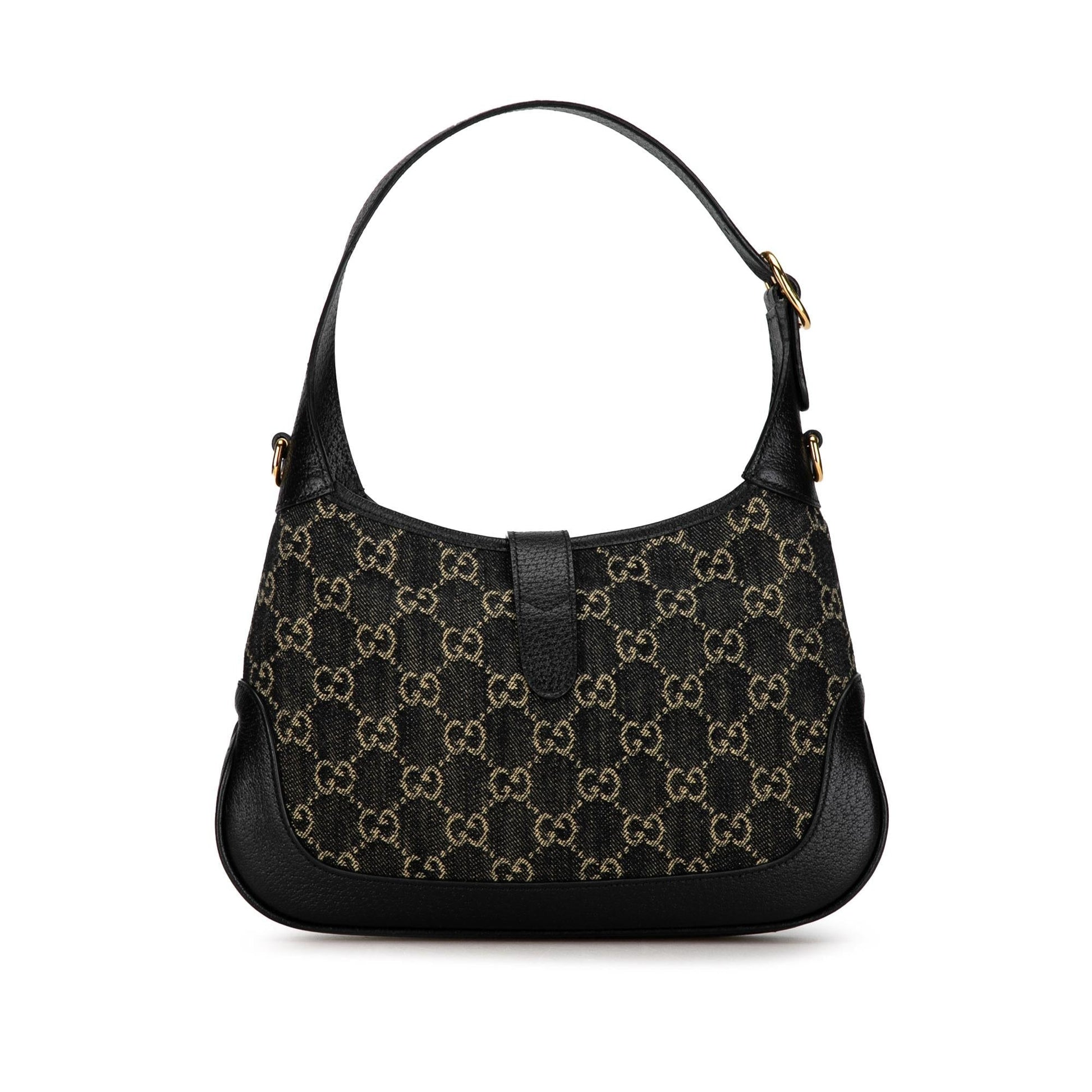 Gucci GG Jackie SHG-SEHXSo Denim Black Small Satchel Bag