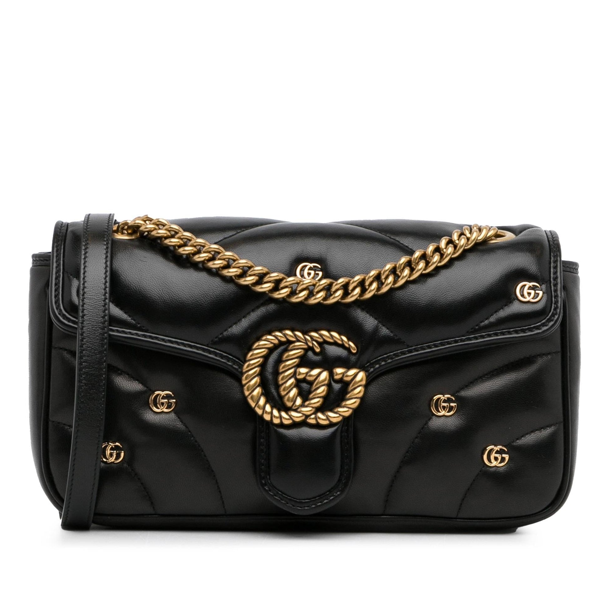 Gucci GG Marmont 2.0 SHG-An05ST Calf Black Small Shoulder Bag