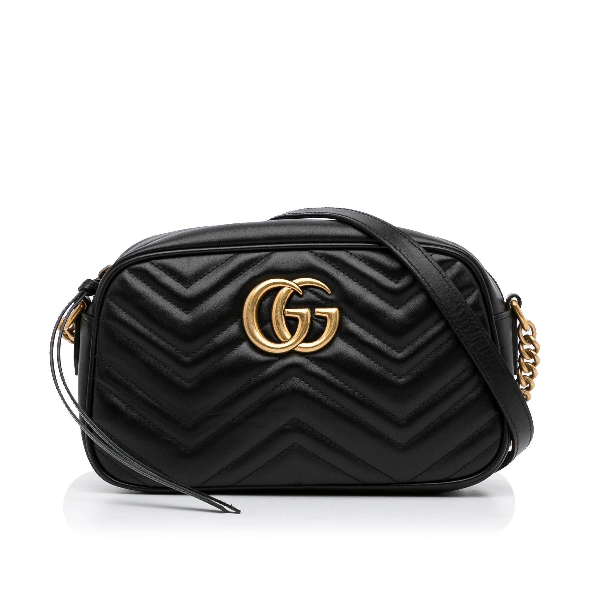 Gucci GG Marmont SHG-DfmqKi Calf Black Small Crossbody Bag