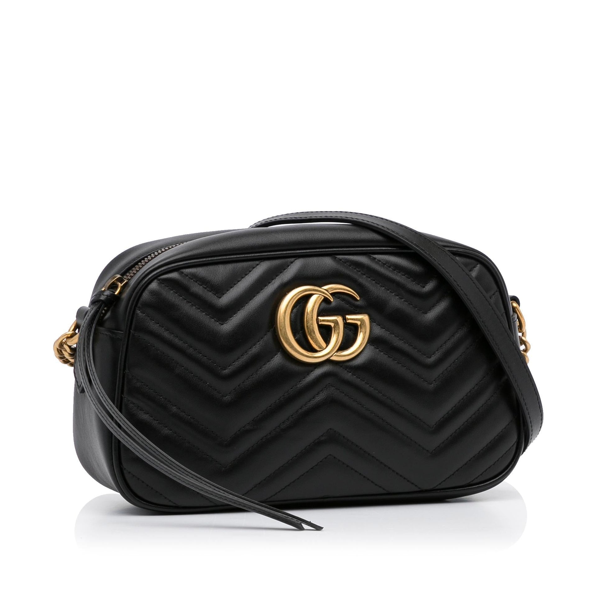 Gucci GG Marmont SHG-DfmqKi Calf Black Small Crossbody Bag
