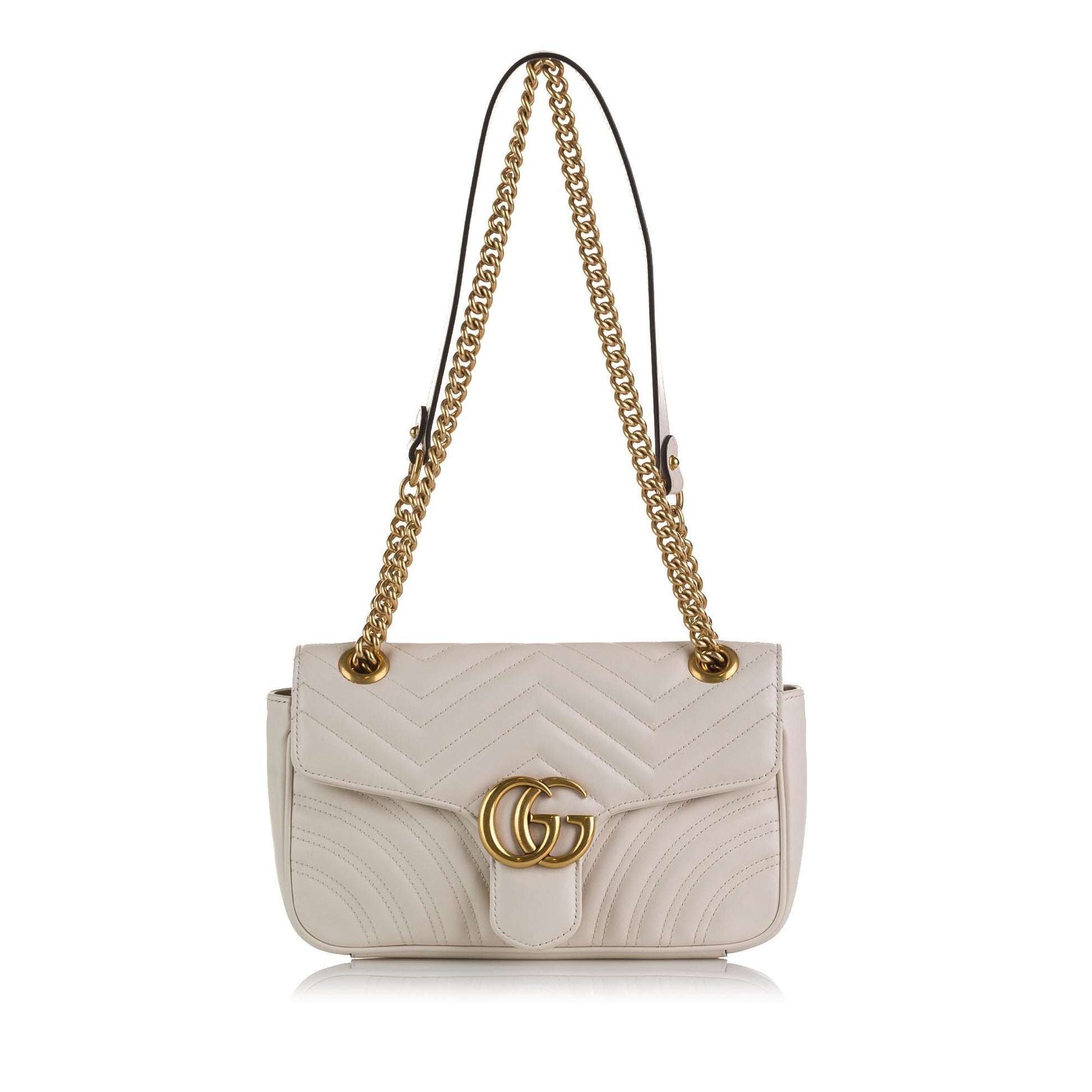 Gucci GG Marmont SHG-QJpiIn Calf White Small Crossbody Bag