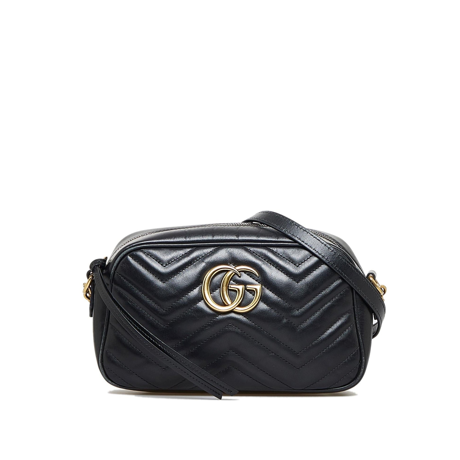 Gucci GG Marmont SHG-NQmH55 Calf Black Small Crossbody Bag