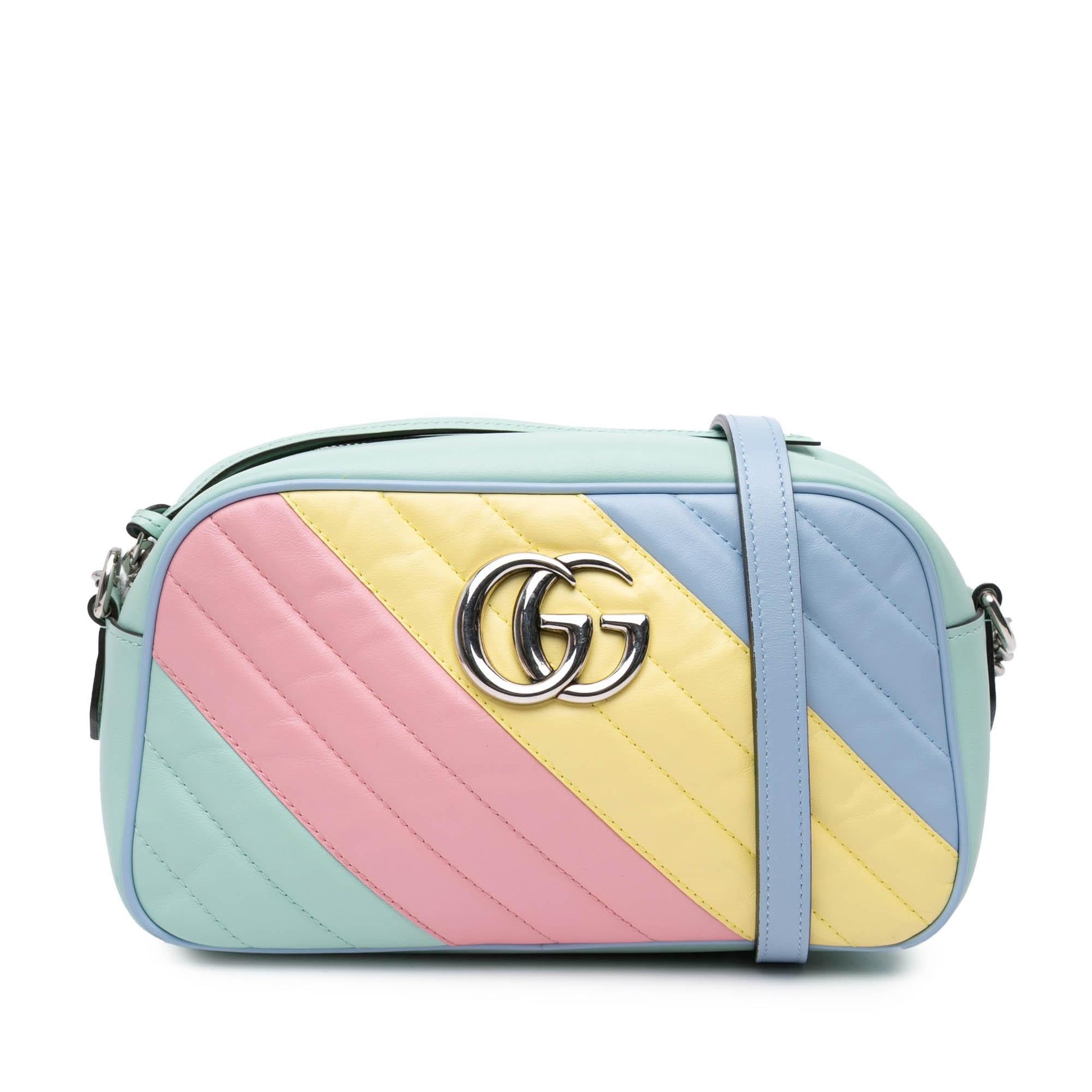 Gucci GG Marmont Diagonal Matelasse Leather Calf Blue Crossbody Bag