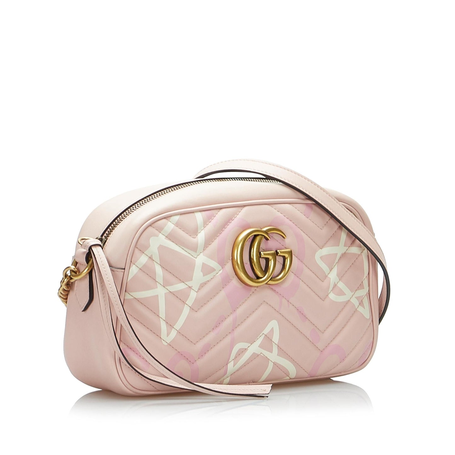 Gucci GG Marmont Ghost SHG-tkRzOm Calf Pink Small Crossbody Bag