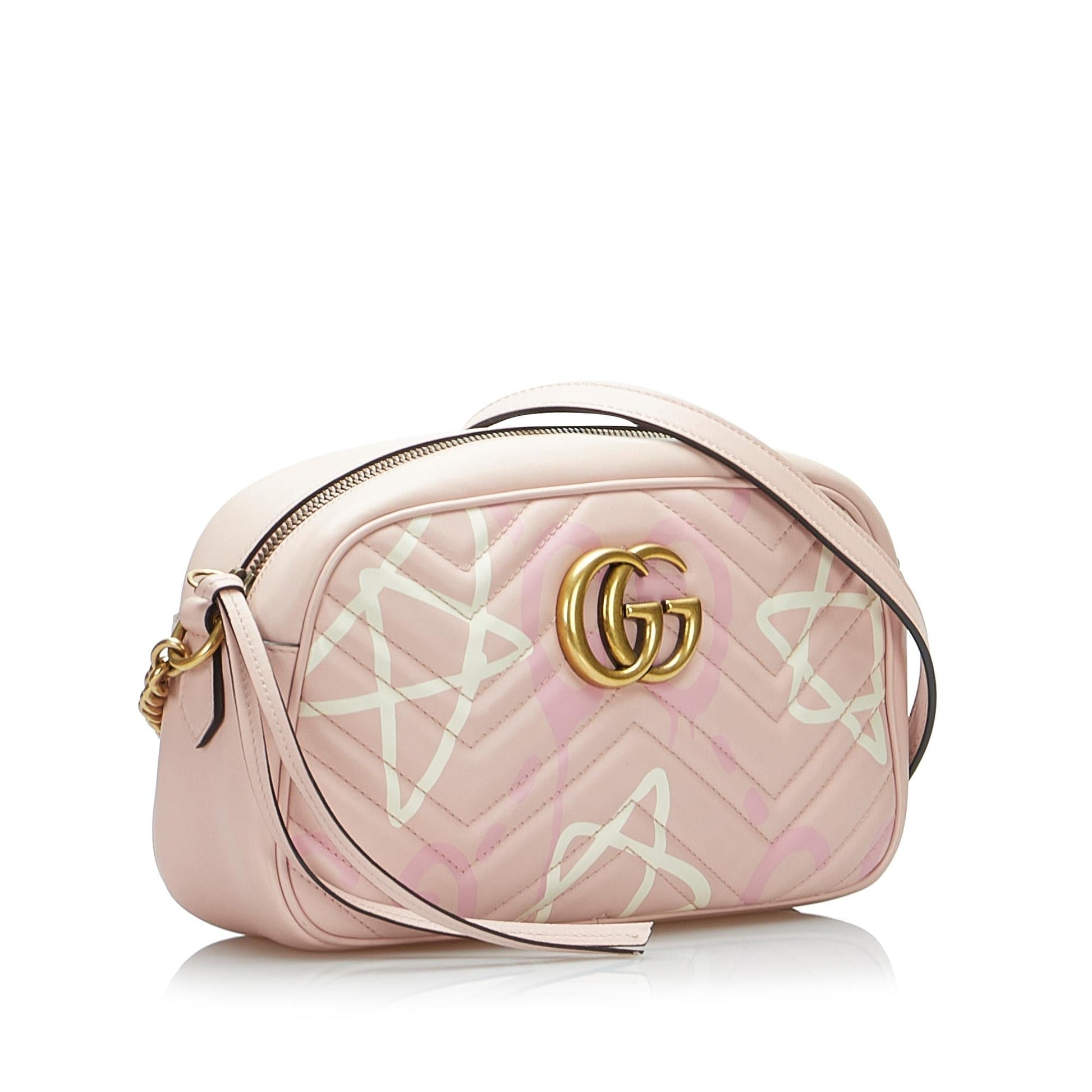 Gucci GG Marmont Ghost SHG-tkRzOm Calf Pink Small Crossbody Bag