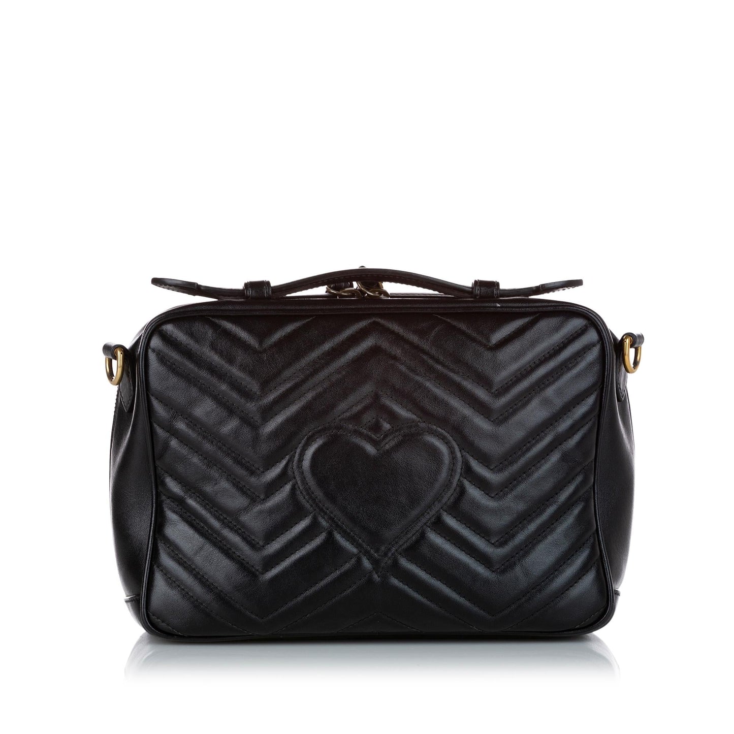Gucci GG Marmont SHG Leather Calf Black Small Satchel Bag