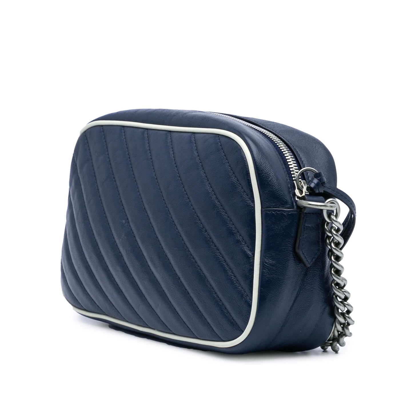 Gucci GG Marmont Torchon Leather Calf Blue Small Crossbody Bag