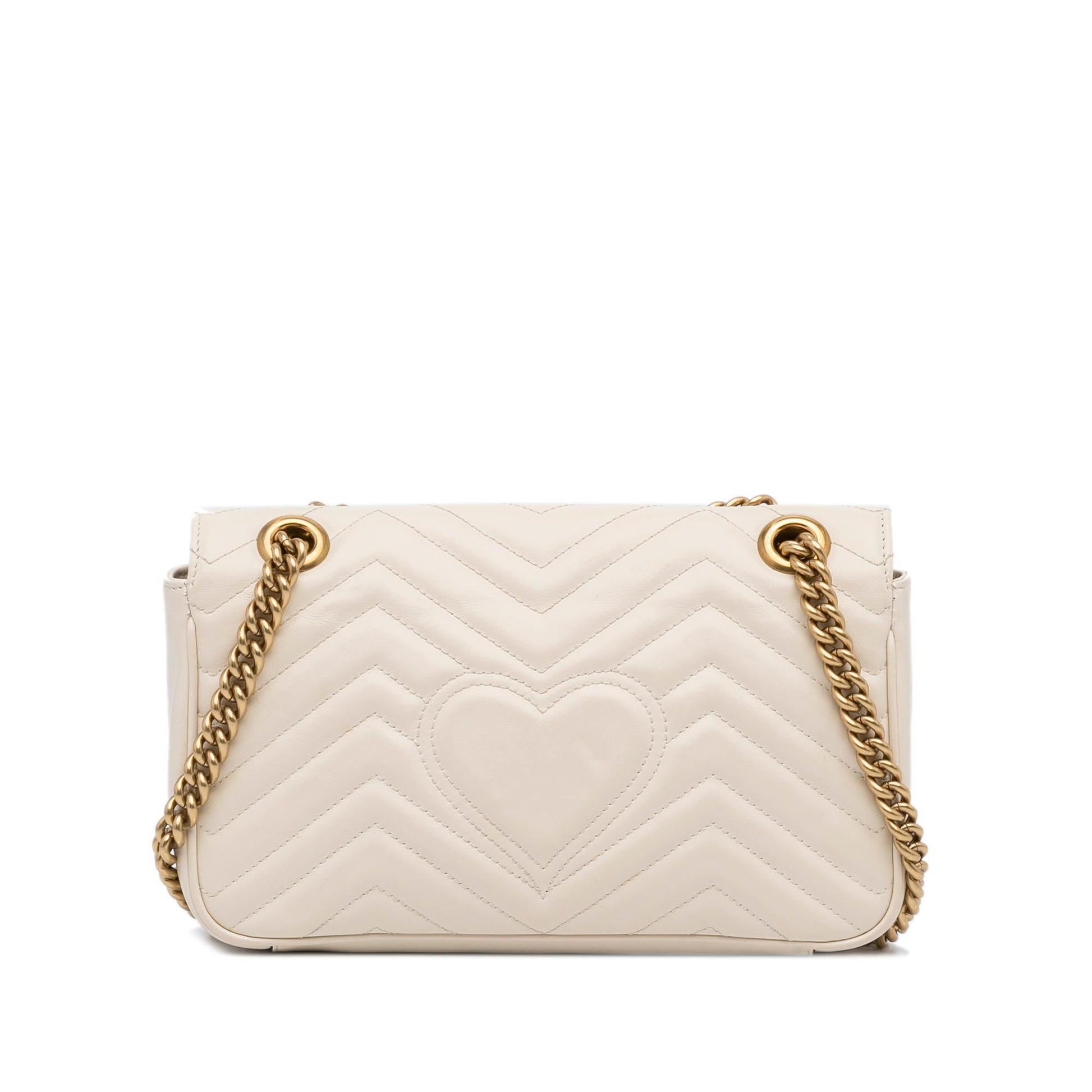 Gucci GG Marmont SHG-TkqQD2 Matelasse Calf White Small Crossbody Bag