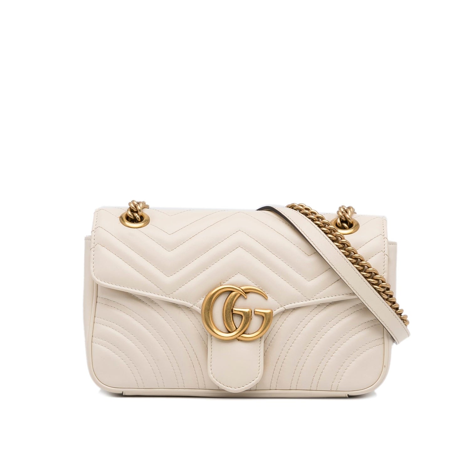 Gucci GG Marmont SHG-TkqQD2 Matelasse Calf White Small Crossbody Bag