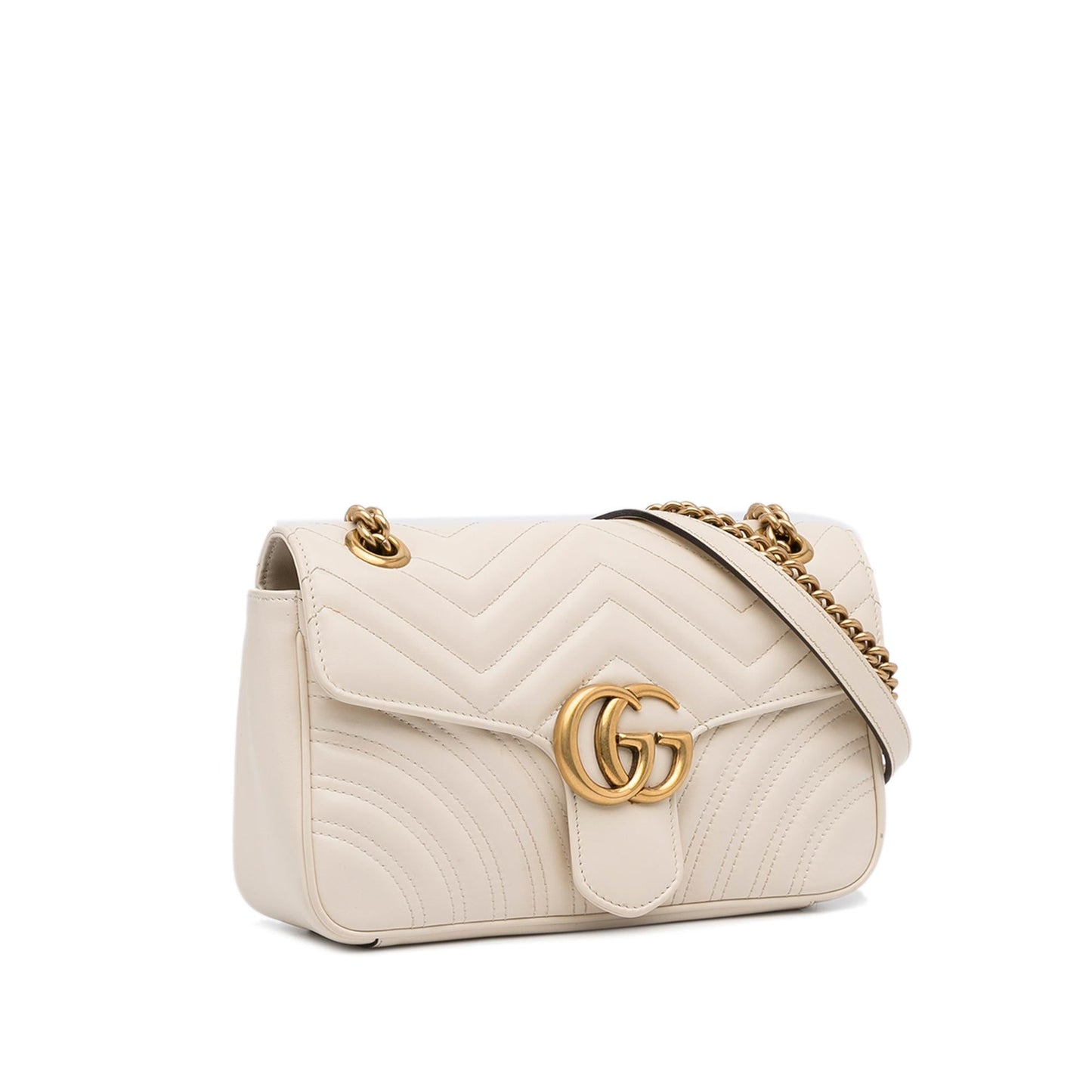 Gucci GG Marmont SHG-TkqQD2 Matelasse Calf White Small Crossbody Bag