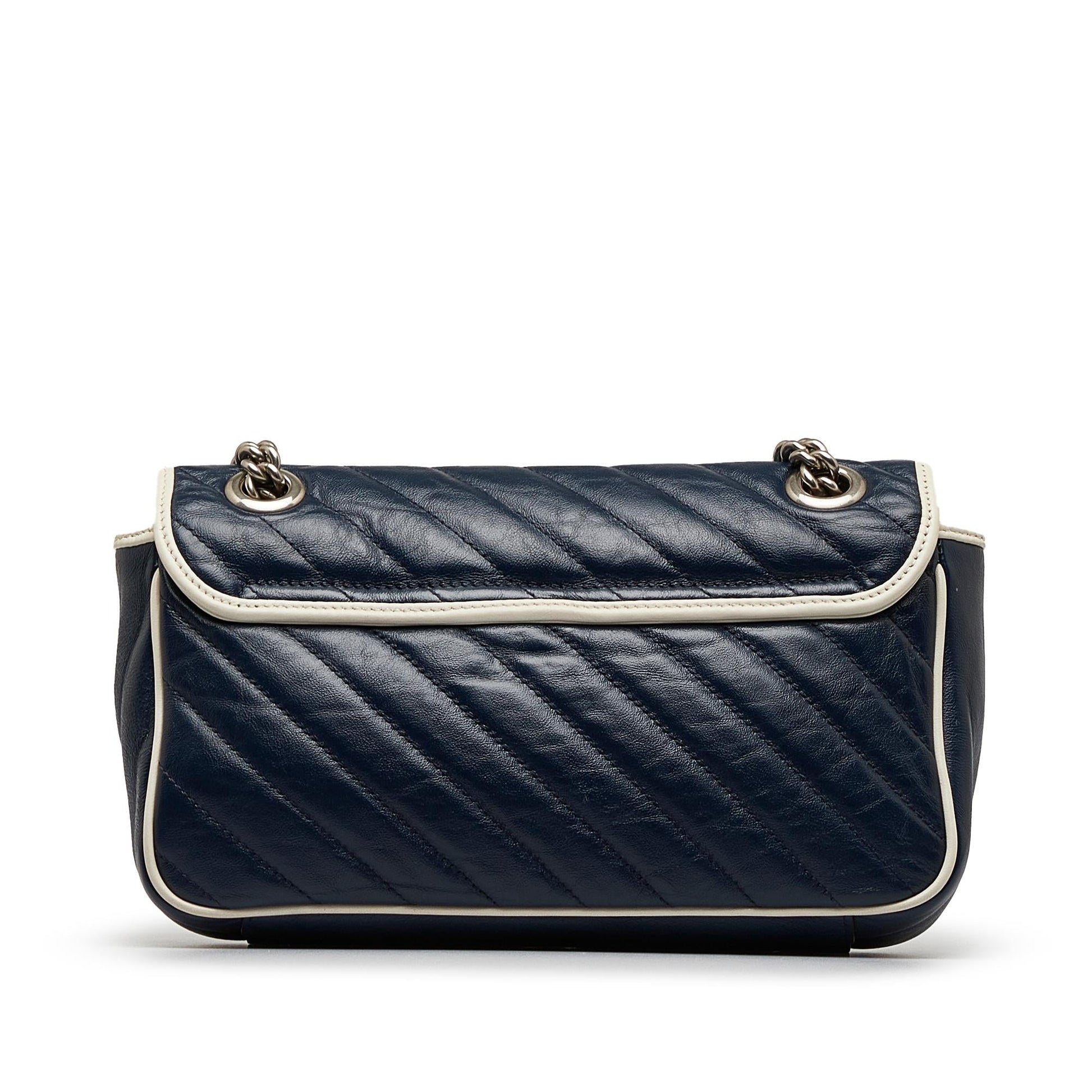 Gucci GG Marmont SHG-gXACgT Matelasse Calf Blue Small Crossbody Bag