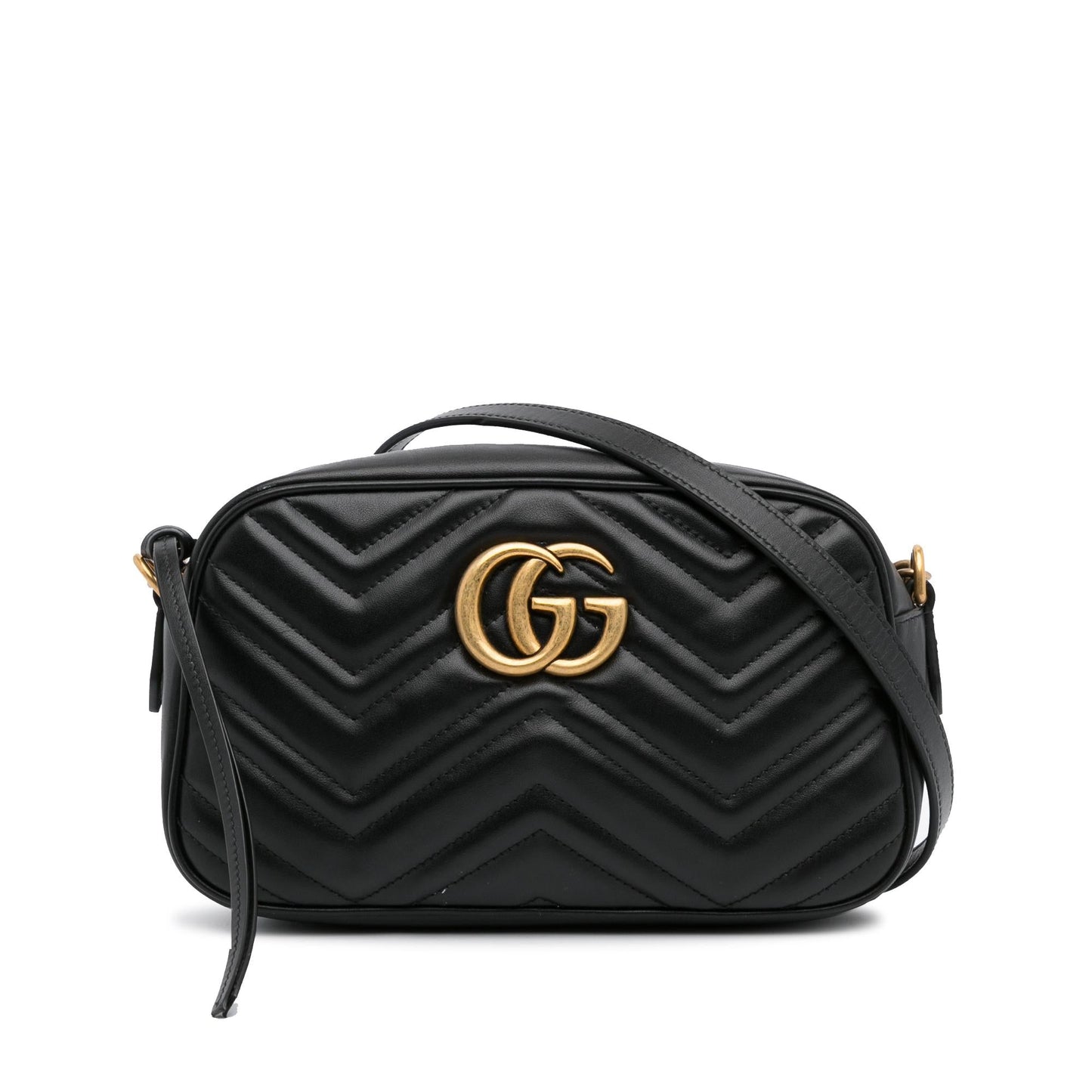 Gucci GG Marmont SHG-B4BA9w Matelasse Calf Black Small Crossbody Bag