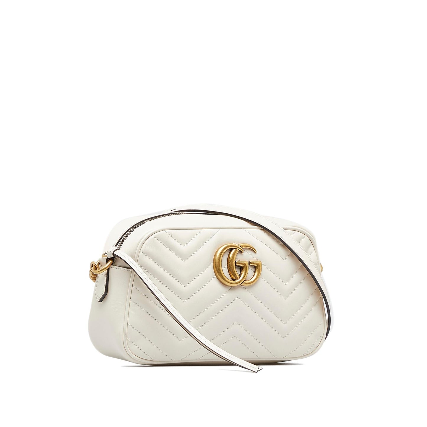 Gucci GG Marmont SHG-WnmqBb Matelasse Calf White Small Crossbody Bag