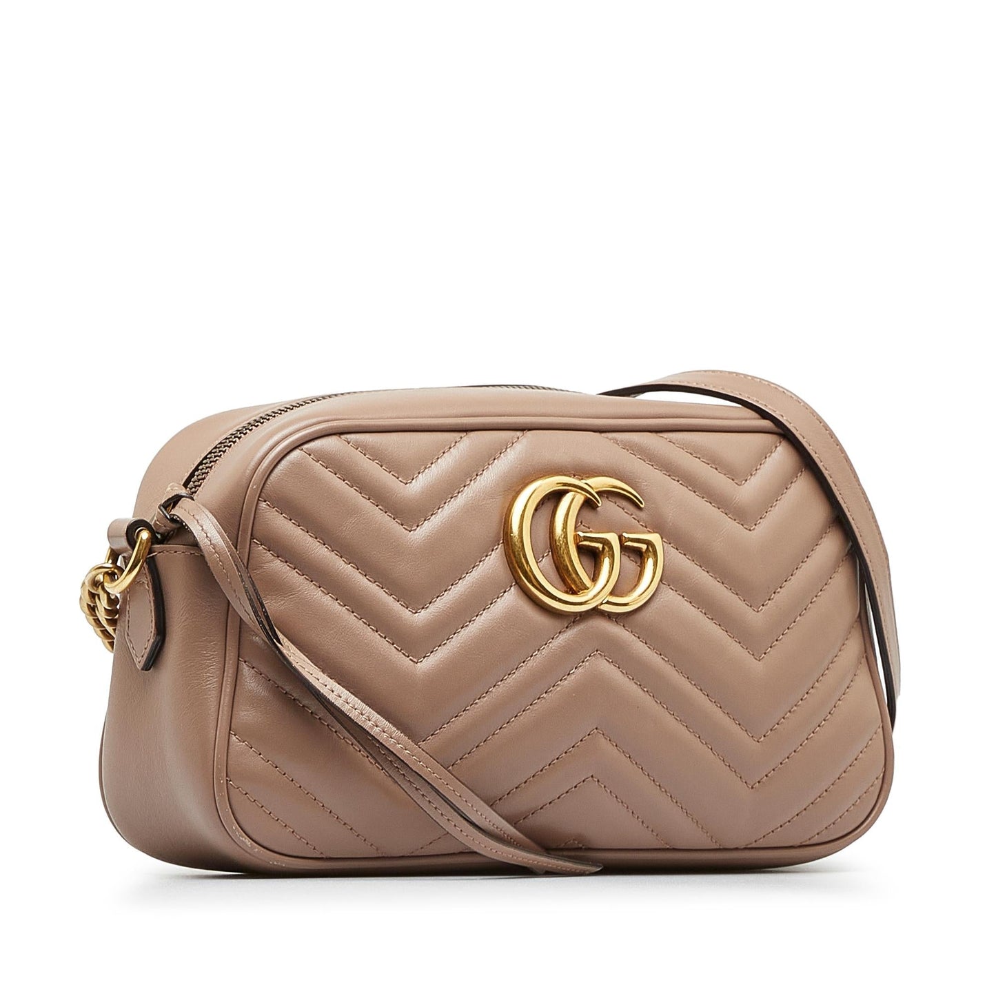 Gucci GG Marmont SHG-aQeieH Matelasse Calf Brown Small Crossbody Bag