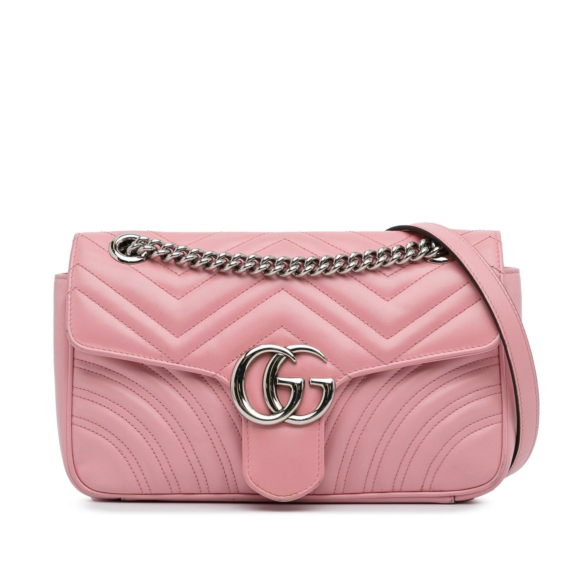 Gucci GG Marmont SHG-3Rc6Ns Matelasse Calf Pink Small Crossbody Bag