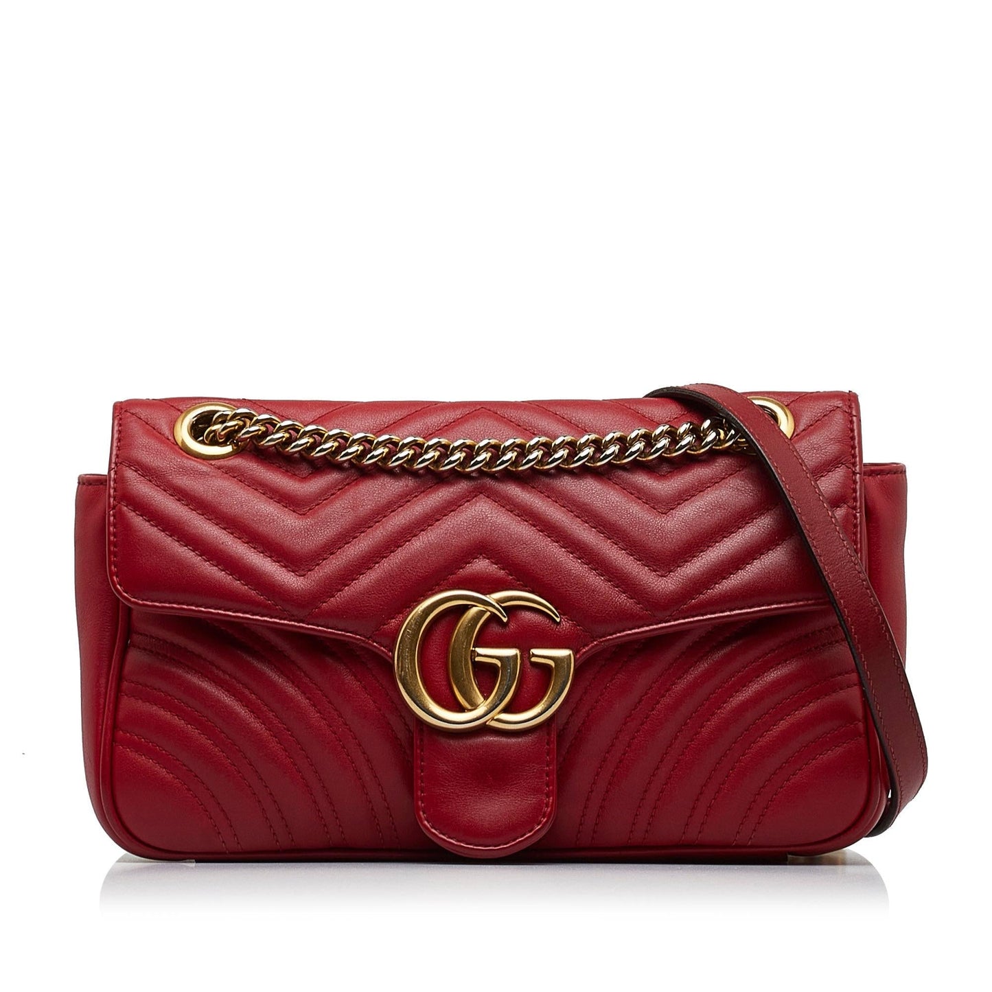 Gucci GG Marmont SHG-iRSyik Matelasse Calf Red Small Crossbody Bag