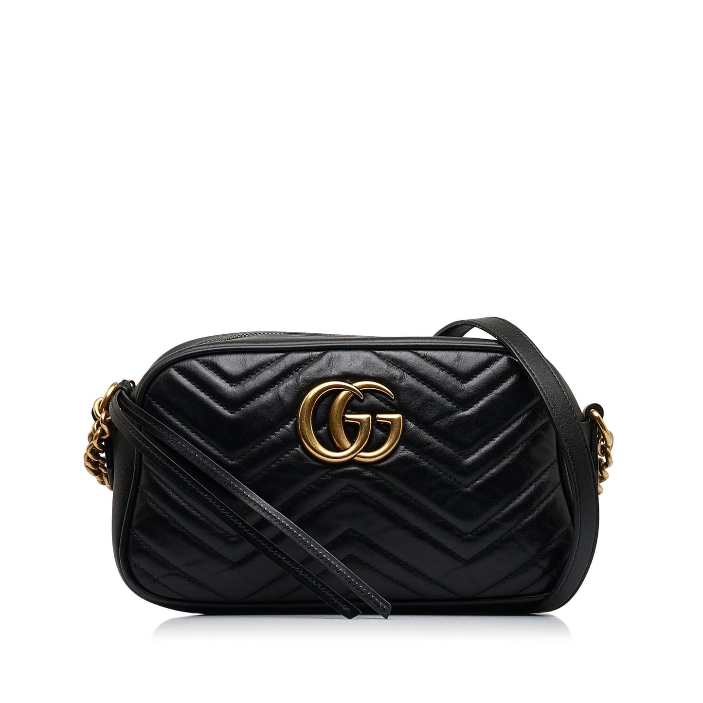 Gucci GG Marmont SHG-RvNR1F Matelasse Calf Black Small Crossbody Bag