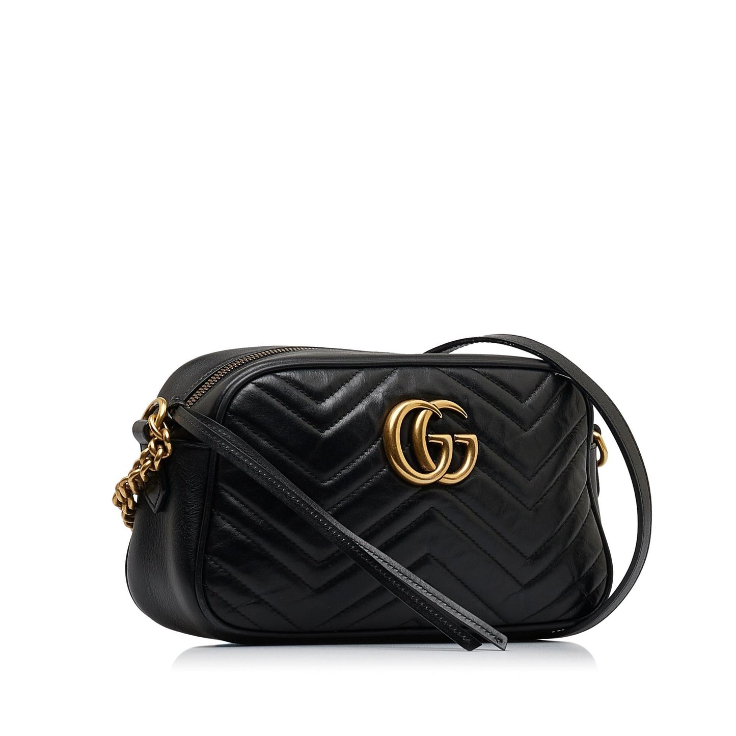 Gucci GG Marmont SHG-RvNR1F Matelasse Calf Black Small Crossbody Bag
