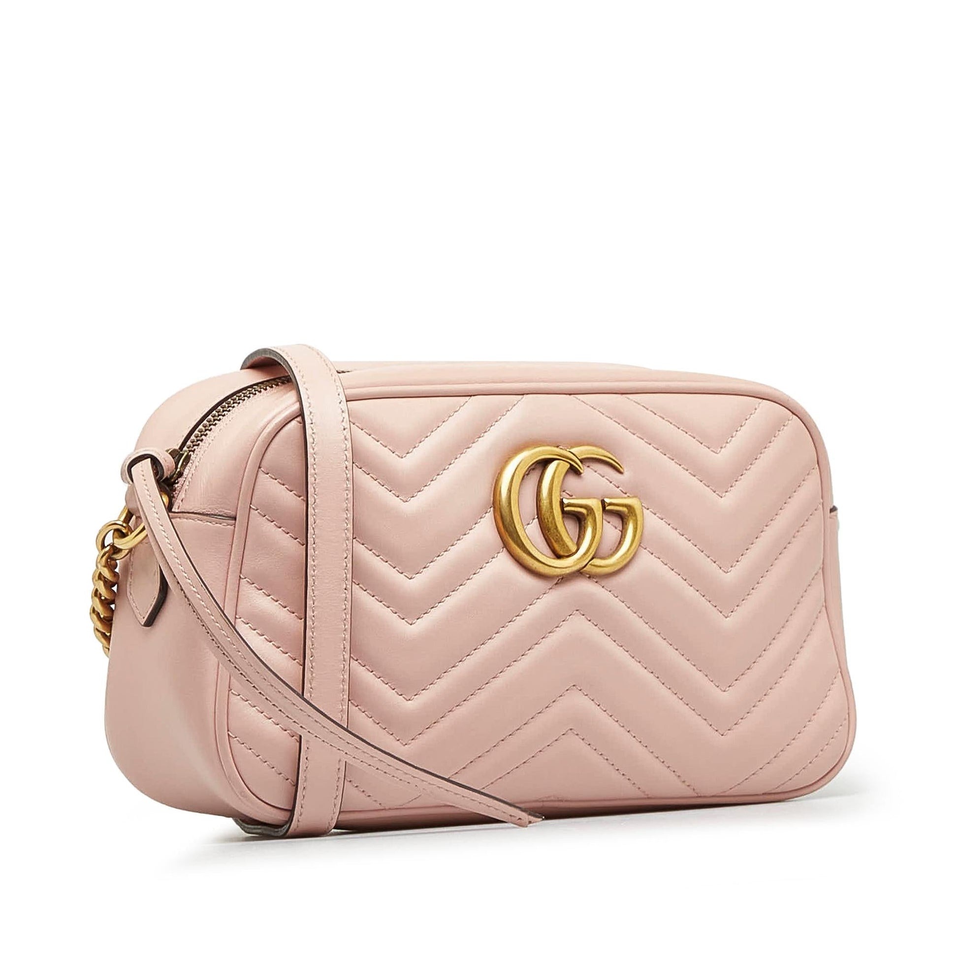 Gucci GG Marmont SHG-FhRX5G Matelasse Calf Pink Small Crossbody Bag