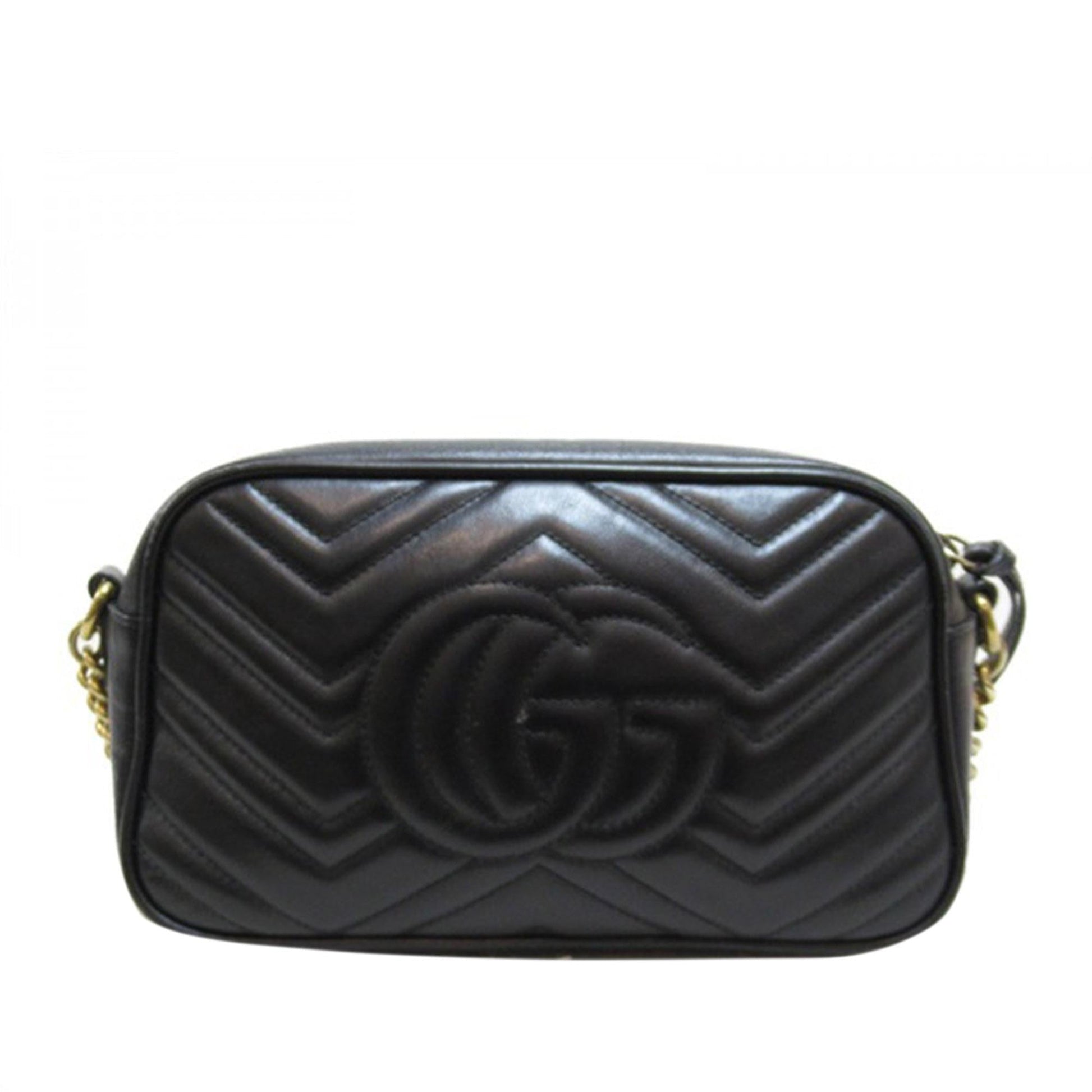 Gucci GG Marmont SHG-iSK2fG Matelasse Calf Black Small Crossbody Bag
