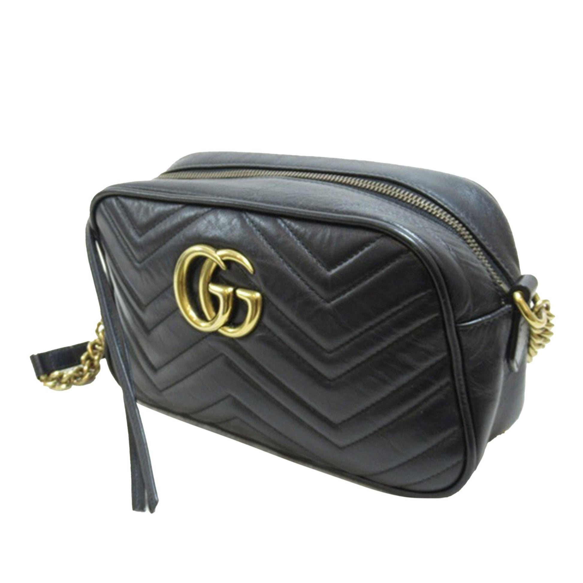 Gucci GG Marmont SHG-iSK2fG Matelasse Calf Black Small Crossbody Bag