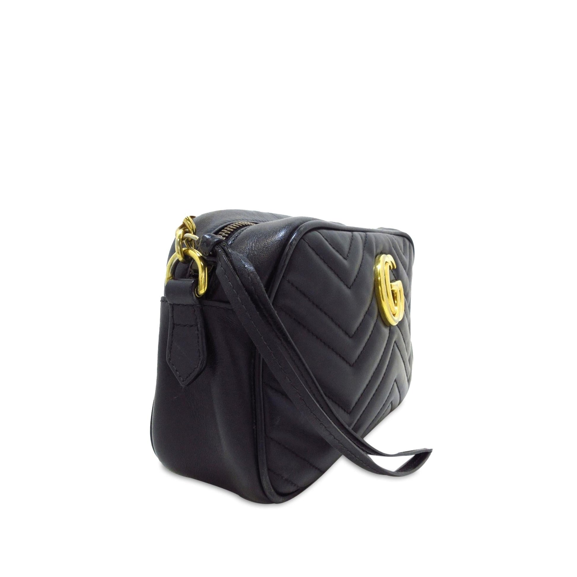 Gucci GG Marmont SHG-r0tGKV Matelasse Calf Black Small Crossbody Bag