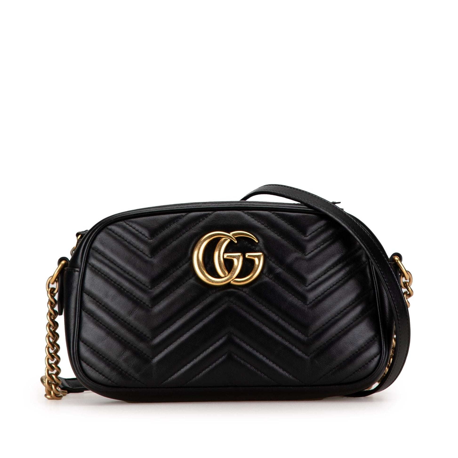 Gucci GG Marmont SHG-mS95r0 Matelasse Calf Black Small Crossbody Bag