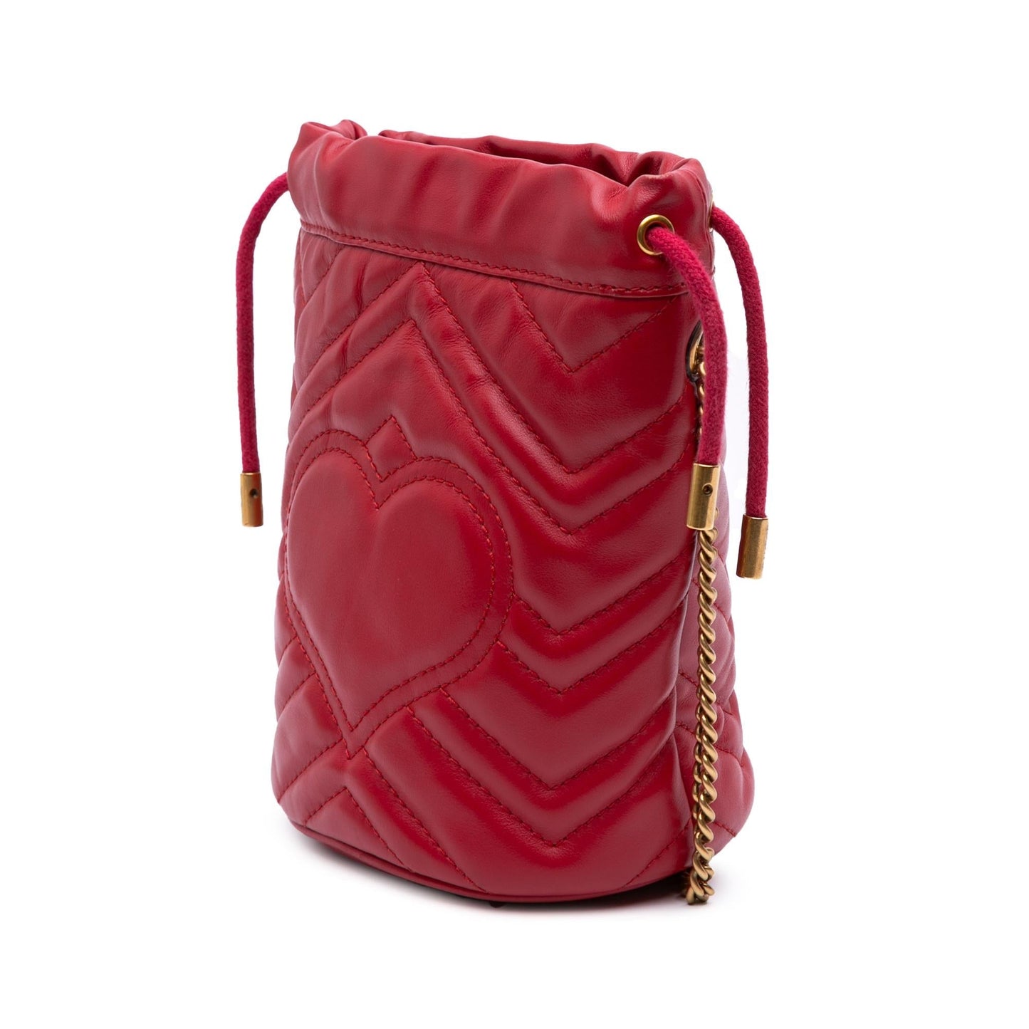 Gucci GG Marmont Bucket Matelasse Leather Calf Red Shoulder Bag Bag 2
