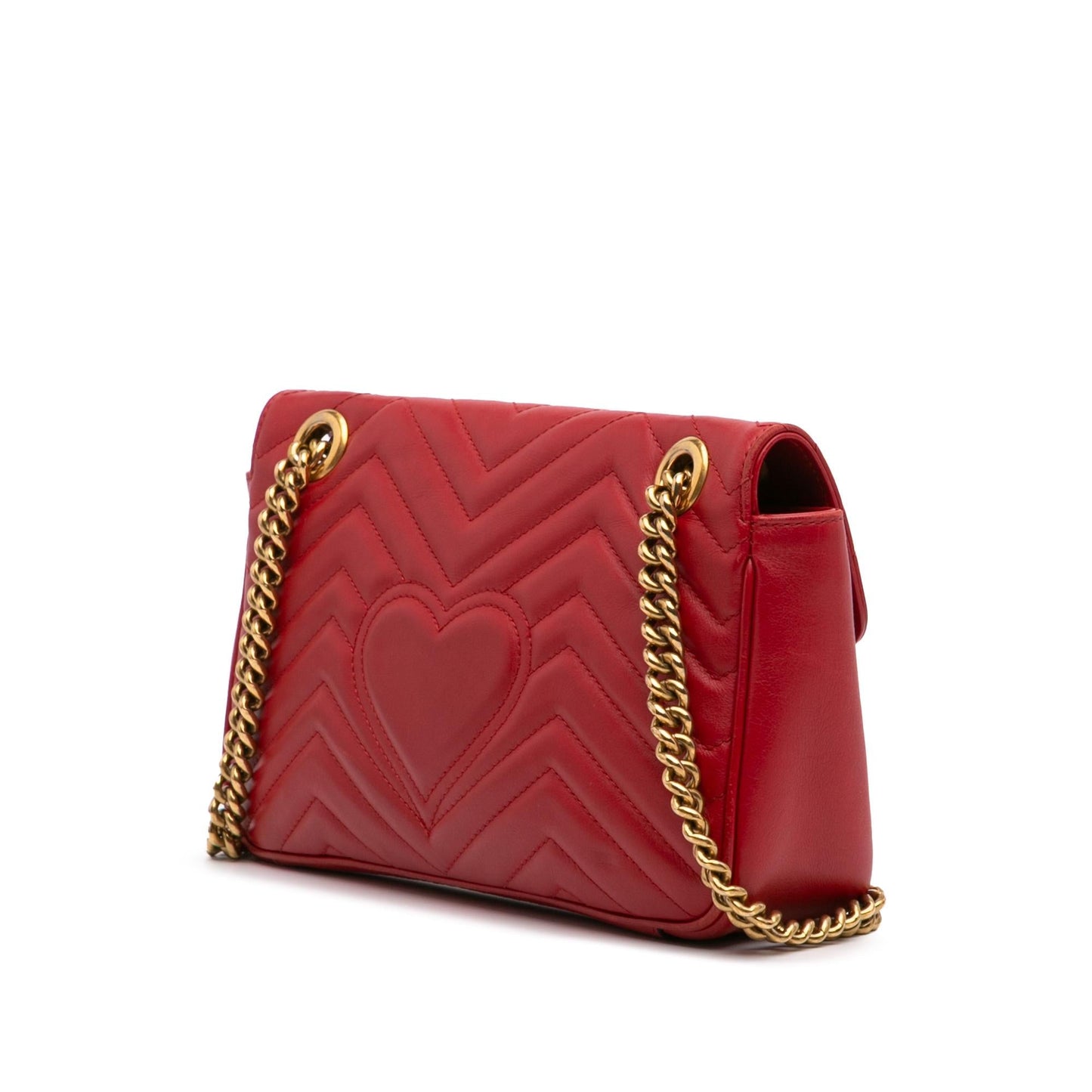 Gucci GG Marmont Flap Matelasse Leather Calf Red Crossbody Bag