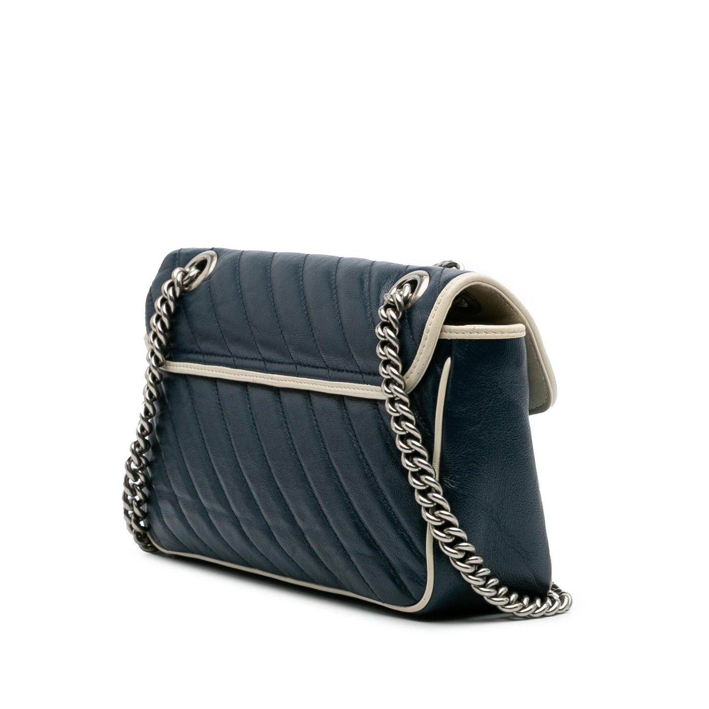 Gucci GG Marmont Torchon Flap Matelasse Leather Calf White Crossbody Bag