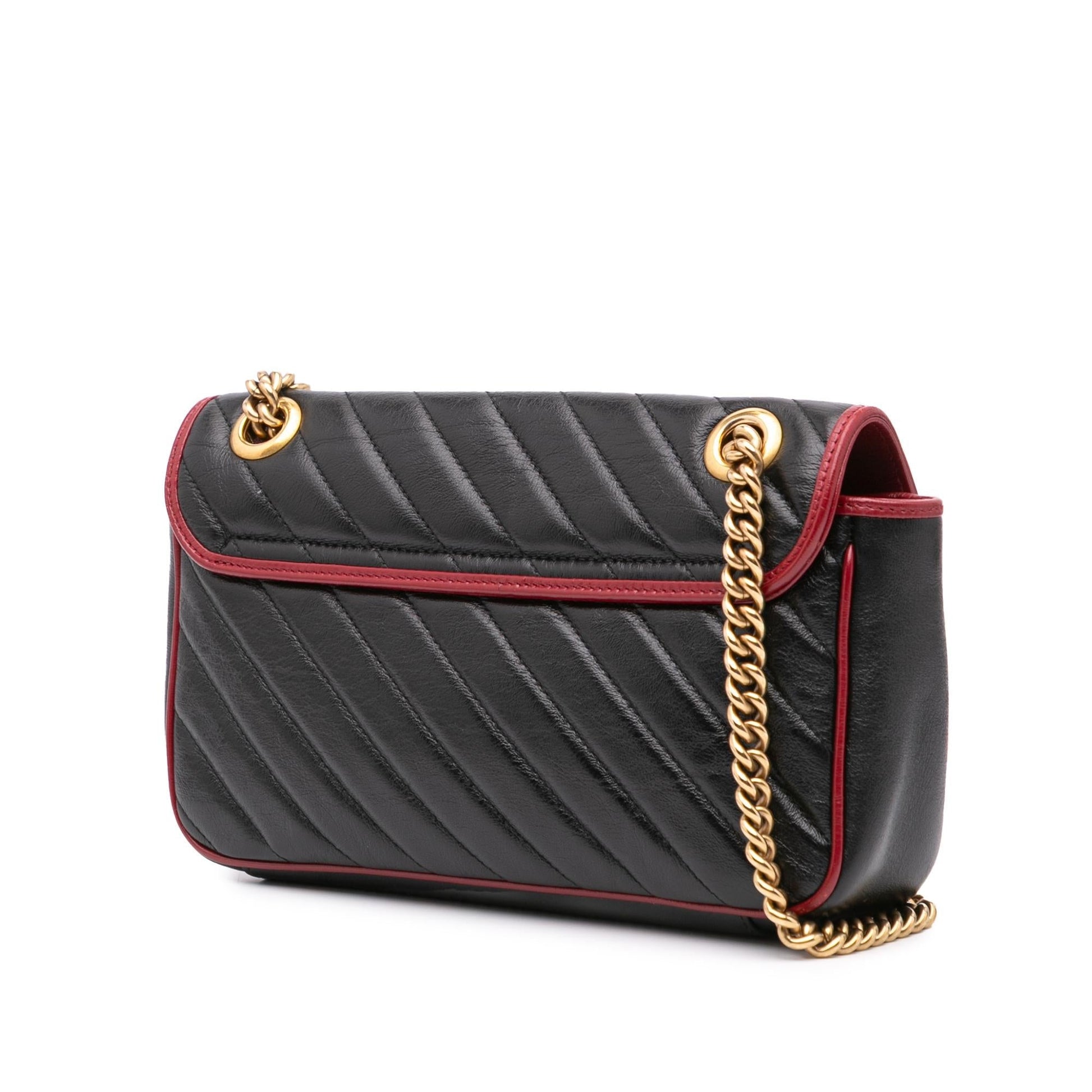 Gucci GG Marmont Torchon Flap Matelasse Leather Calf Black Crossbody Bag 4