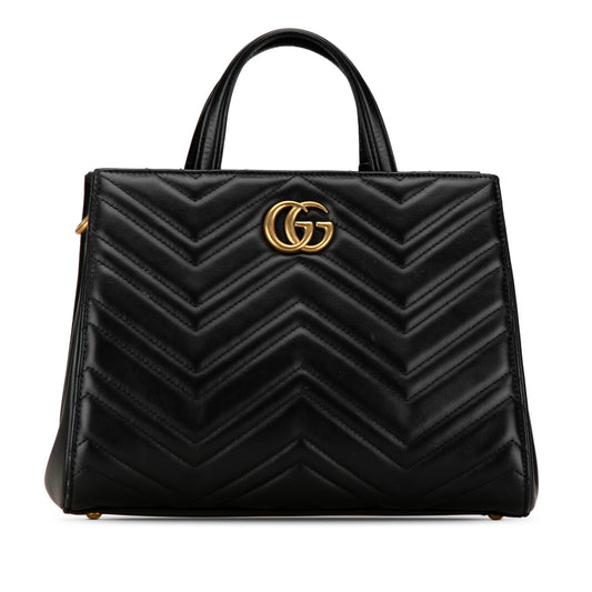 Gucci GG Marmont SHG-SEH8S6 Matelasse Calf Black Small Tote Bag