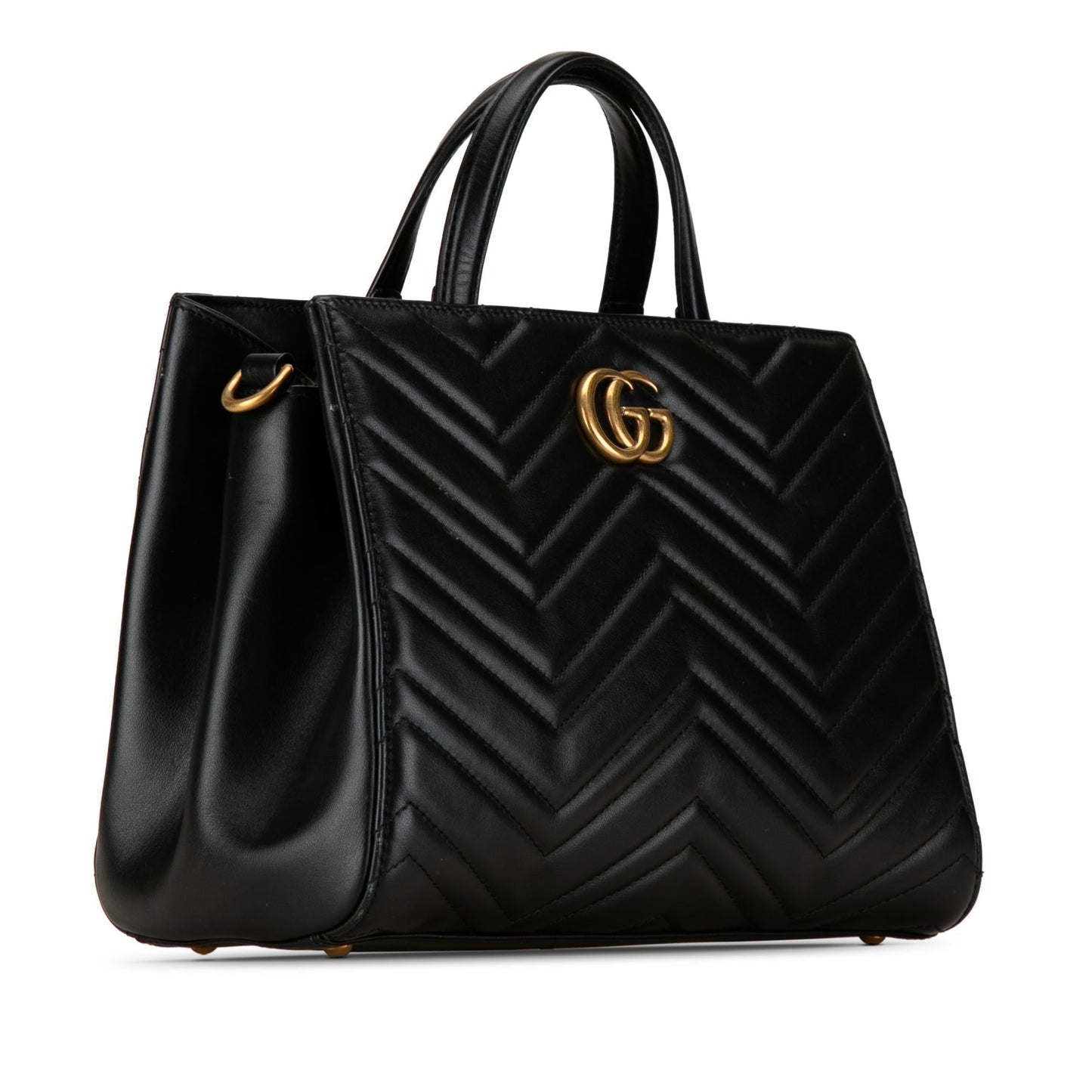 Gucci GG Marmont SHG-SEH8S6 Matelasse Calf Black Small Tote Bag
