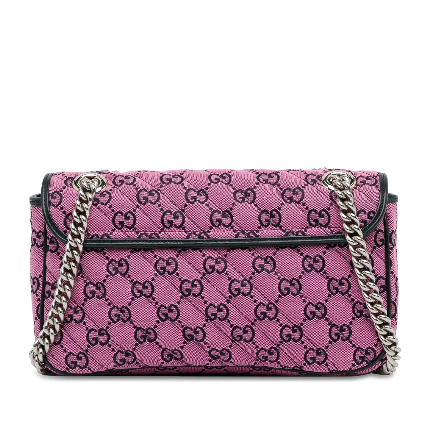 Gucci GG Multicolor Marmont SHG-T1ZD4V Canvas Calf Blue Pink Crossbody Bag
