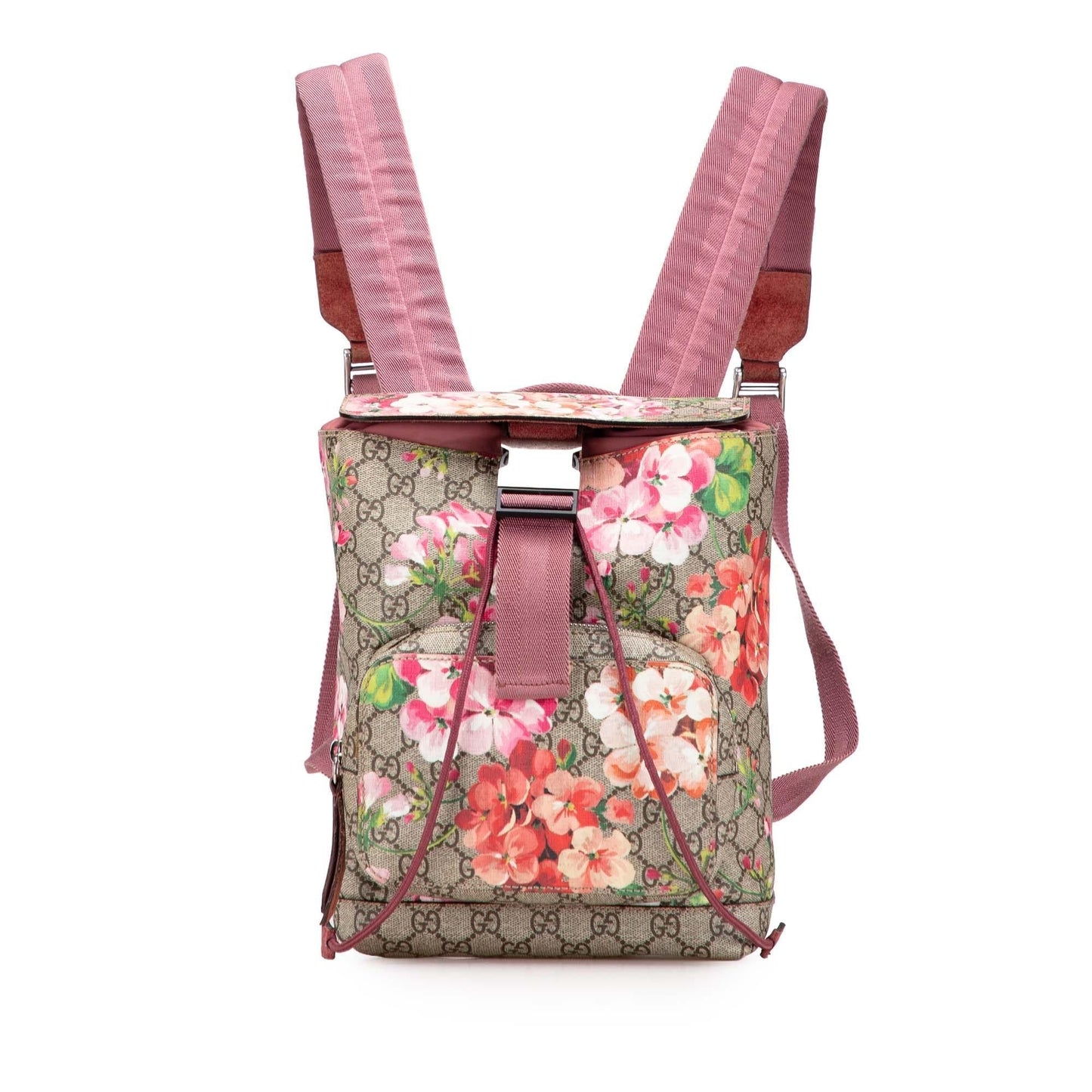 Gucci GG Supreme Blooms Single Buckle Small Backpack