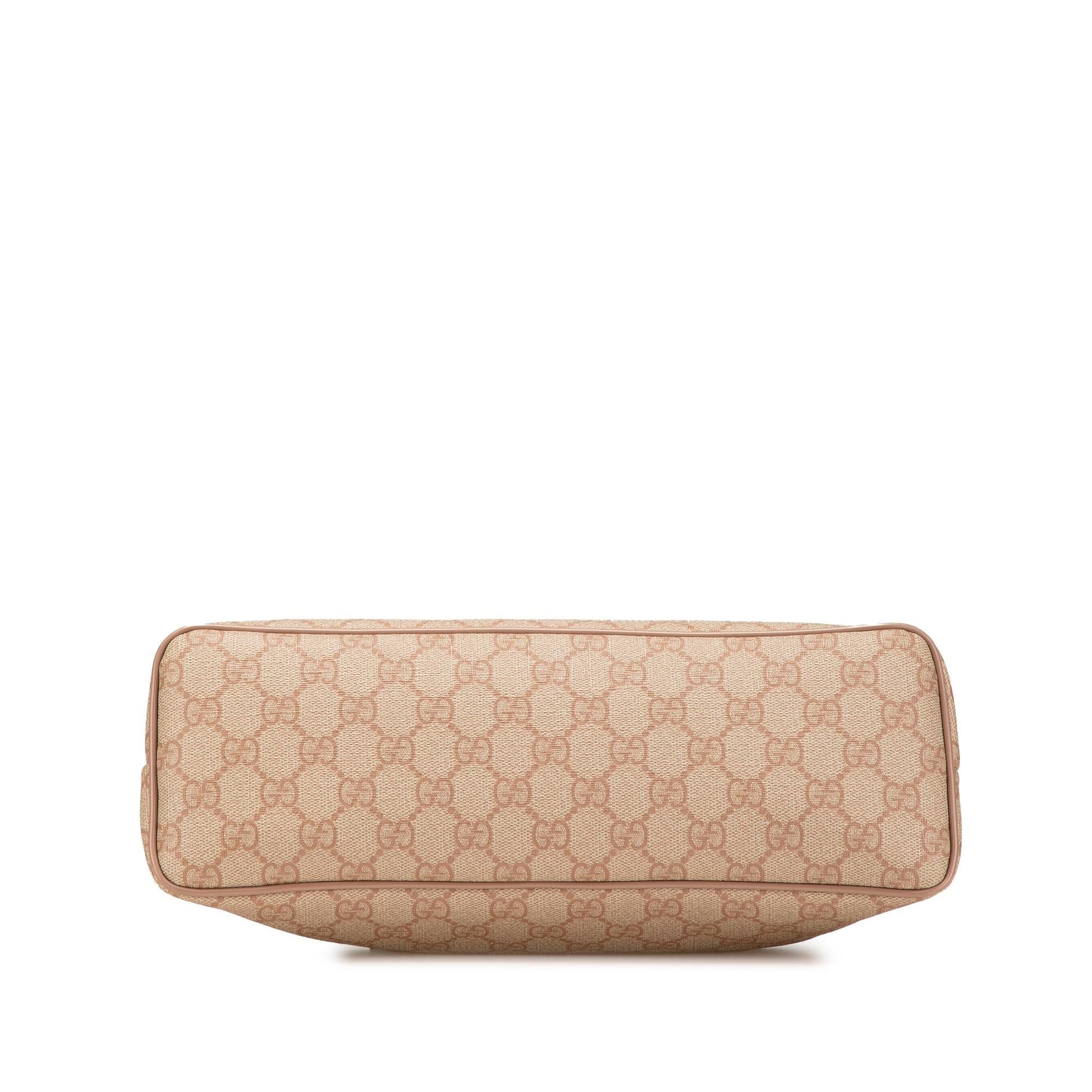 Gucci GG Supreme Convertible Canvas Calf Brown Small Tote Bag