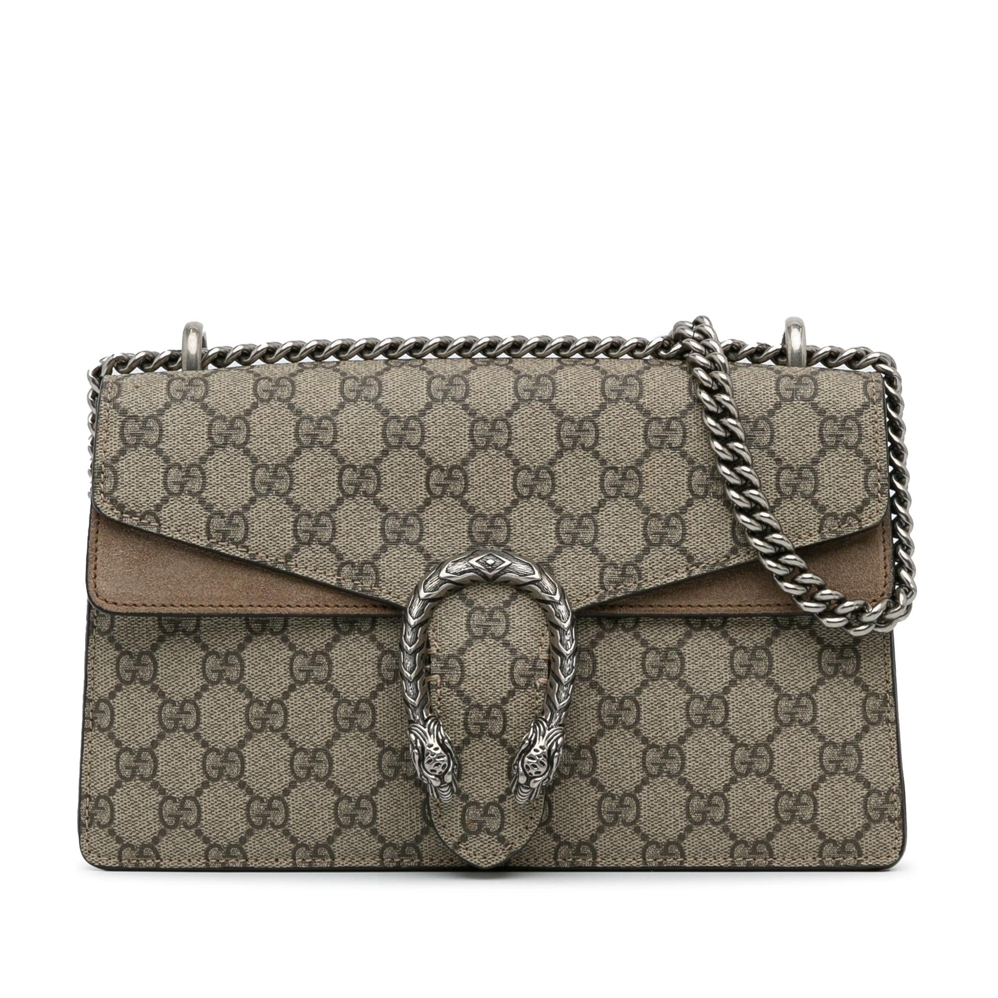 Gucci GG Supreme Dionysus SHG-bR9hGR Canvas Brown Small Shoulder Bag