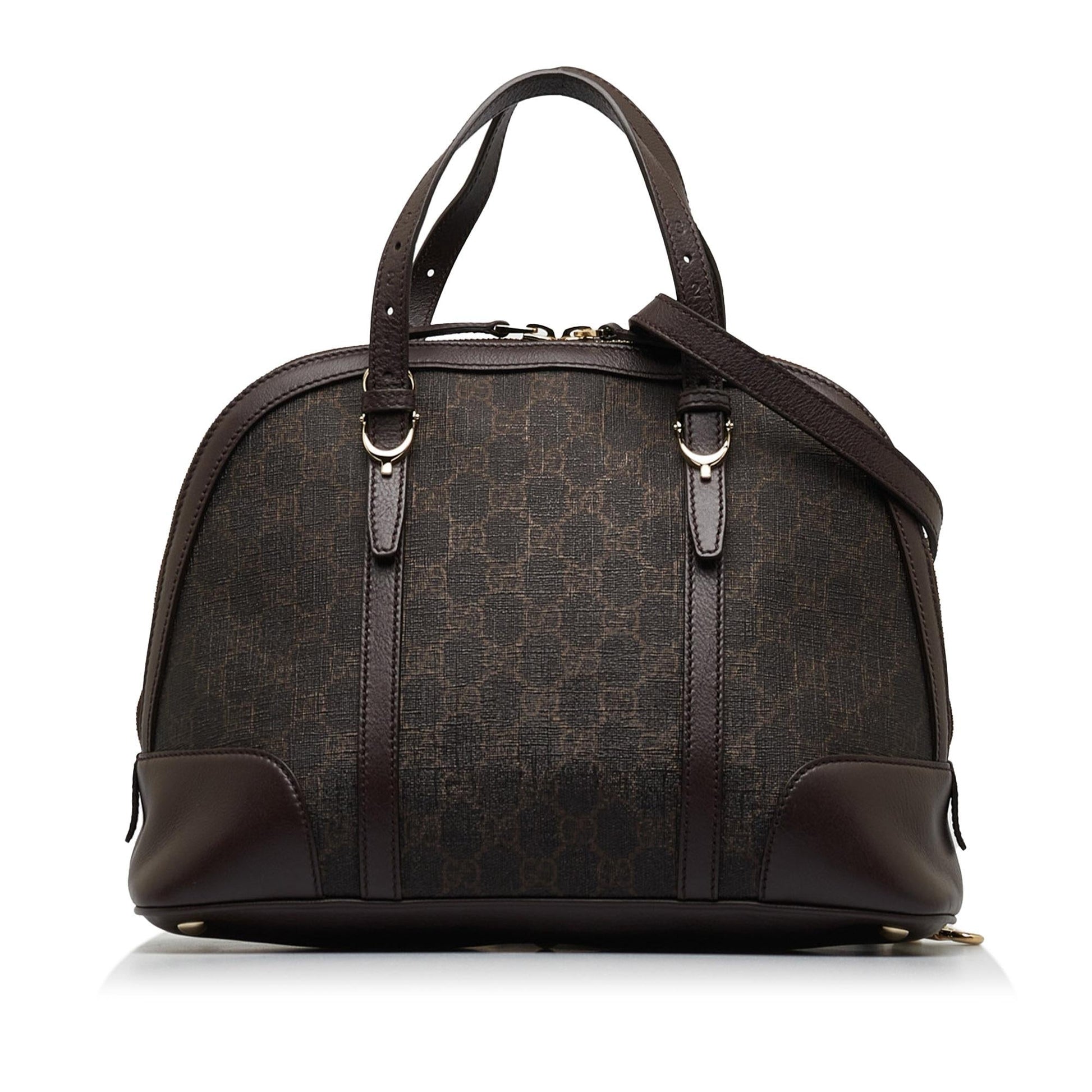 Gucci GG Supreme Dome SHG-EUYcCH Canvas Brown Small Satchel Bag