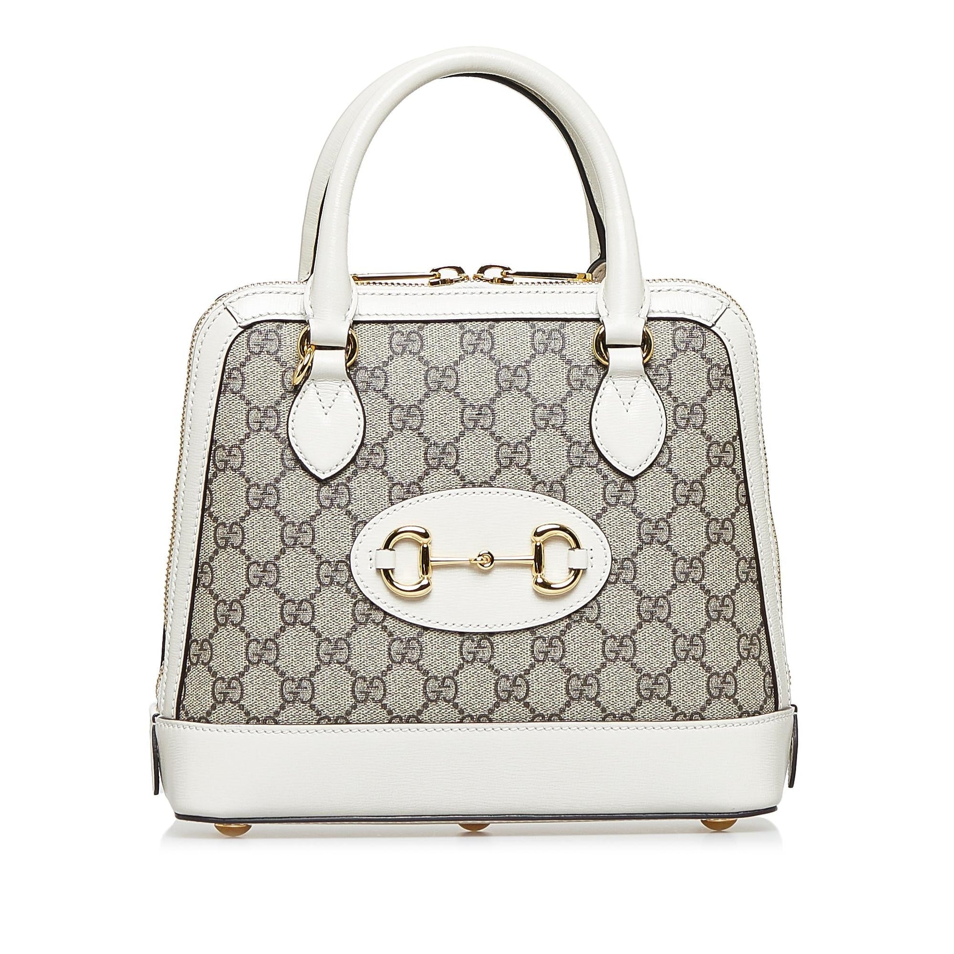 Gucci GG Supreme Horsebit Canvas Brown Small Satchel Bag Satchel 4