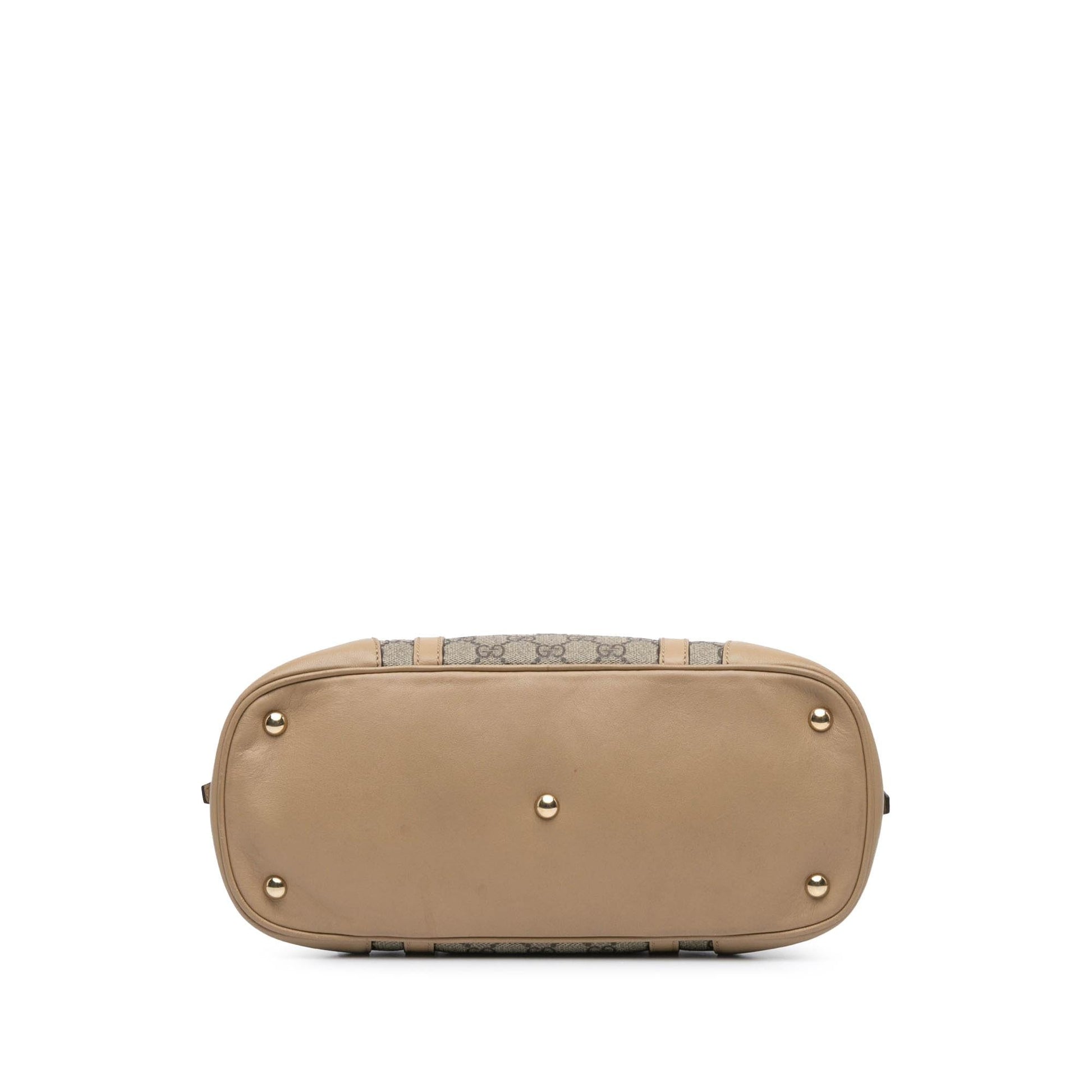 Gucci GG Supreme Nice Dome Canvas Calf Brown Small Satchel Bag