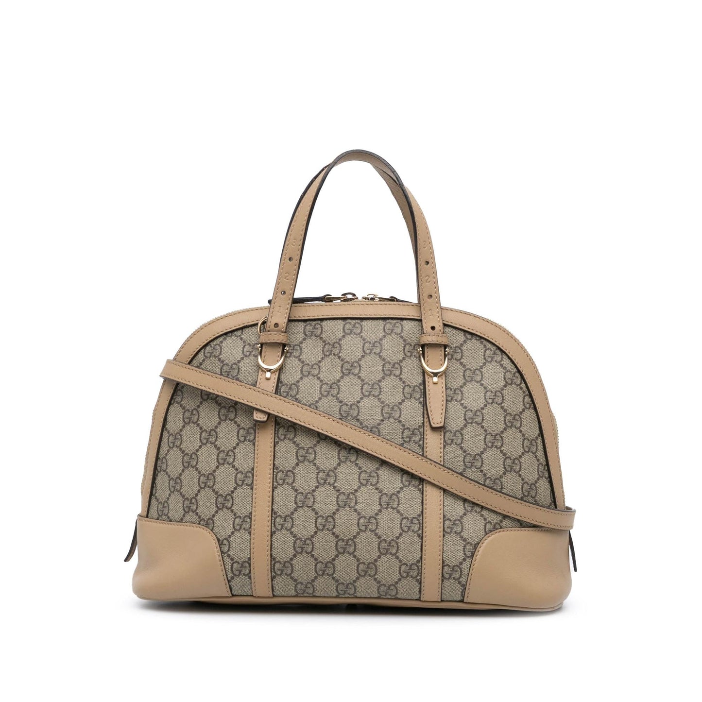 Gucci GG Supreme Nice Dome Canvas Calf Brown Small Satchel Bag