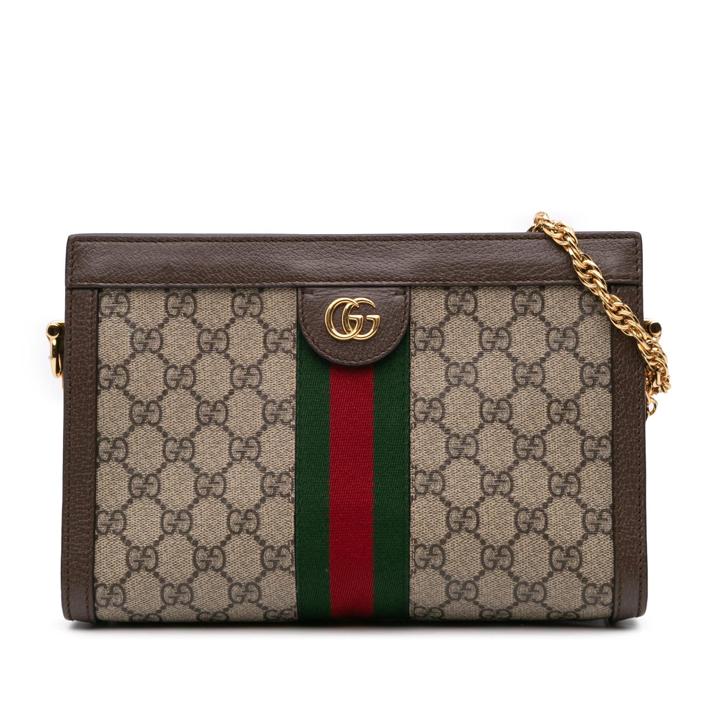 Gucci GG Supreme Ophidia Canvas Calf Brown Small Crossbody Bag