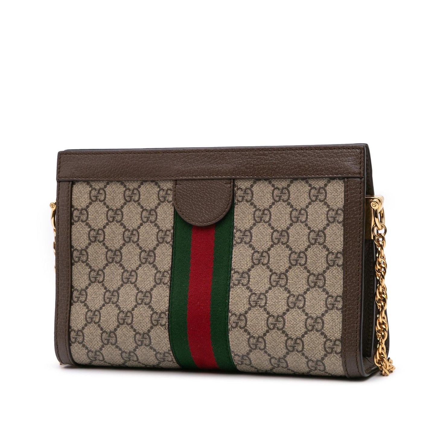 Gucci GG Supreme Ophidia Canvas Calf Brown Small Crossbody Bag