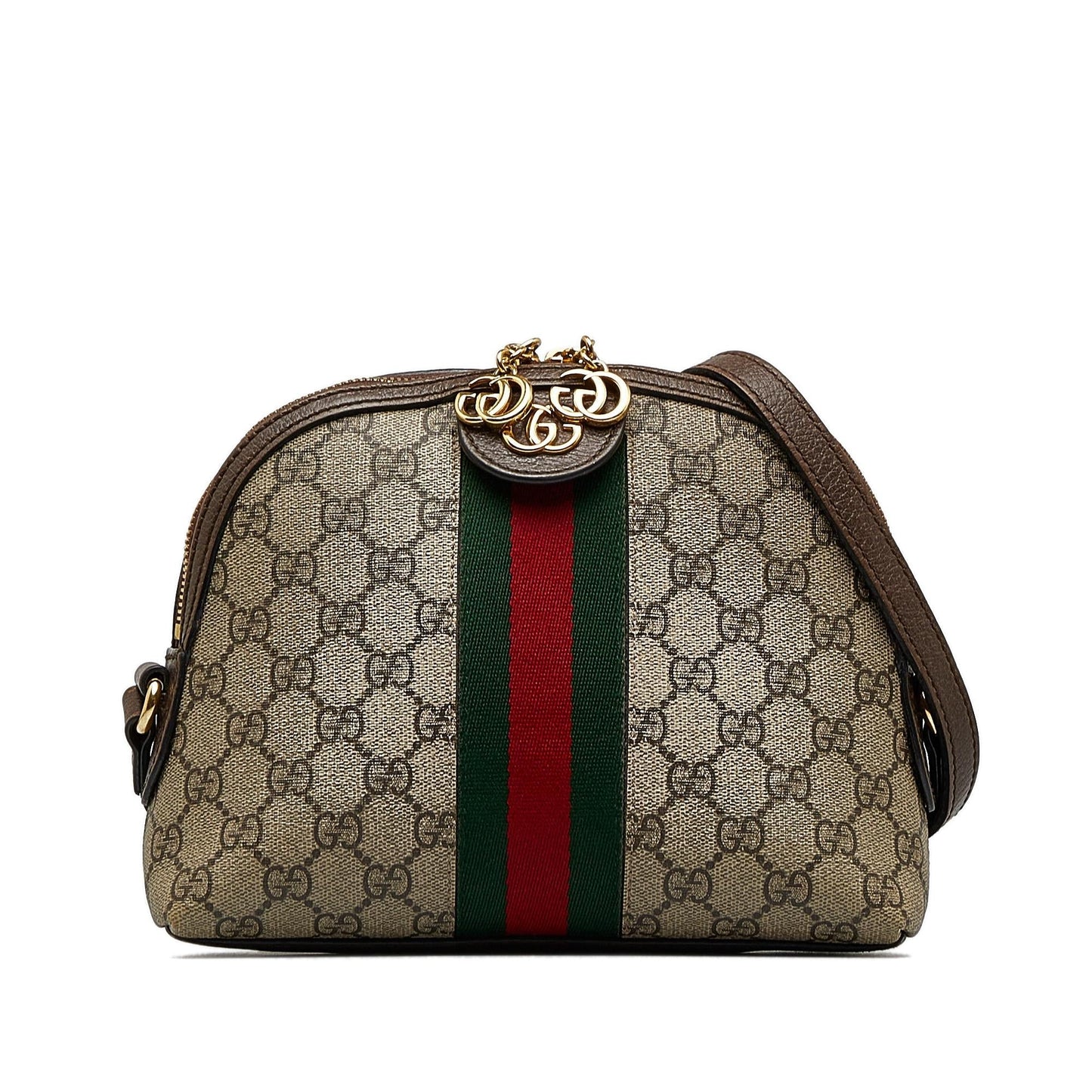 Gucci GG Supreme Ophidia Dome SHG-bGG5IQ Canvas Calf Brown Small Crossbody Bag