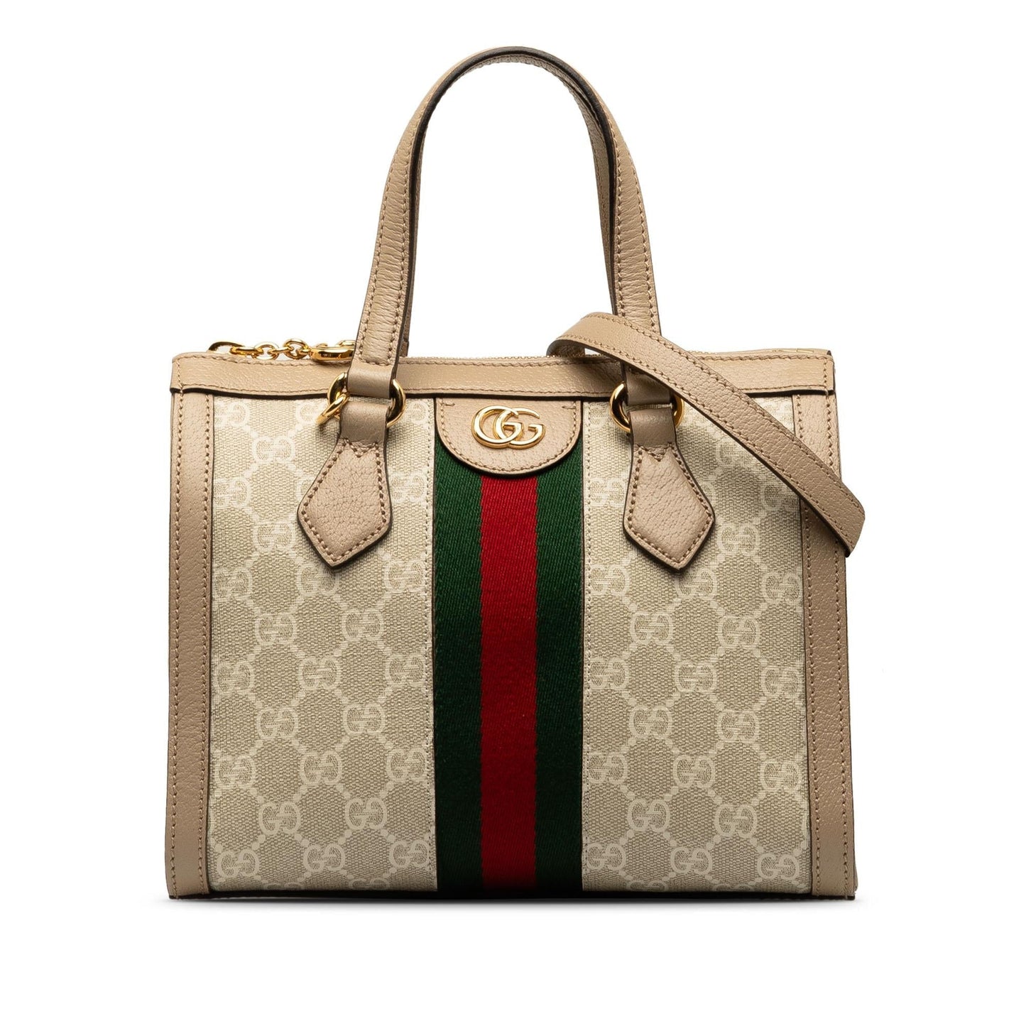 Gucci GG Supreme Ophidia SHG-gSeSoW Canvas Calf Brown Small Satchel Bag