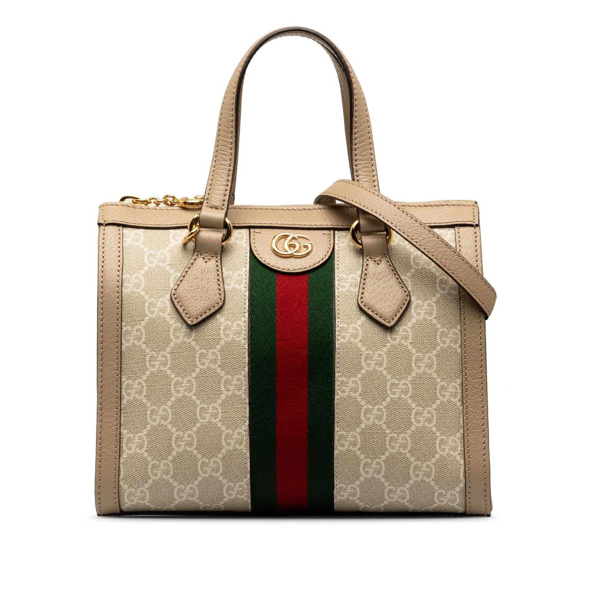 Gucci GG Supreme Ophidia SHG-gSeSoW Canvas Calf Brown Small Satchel Bag