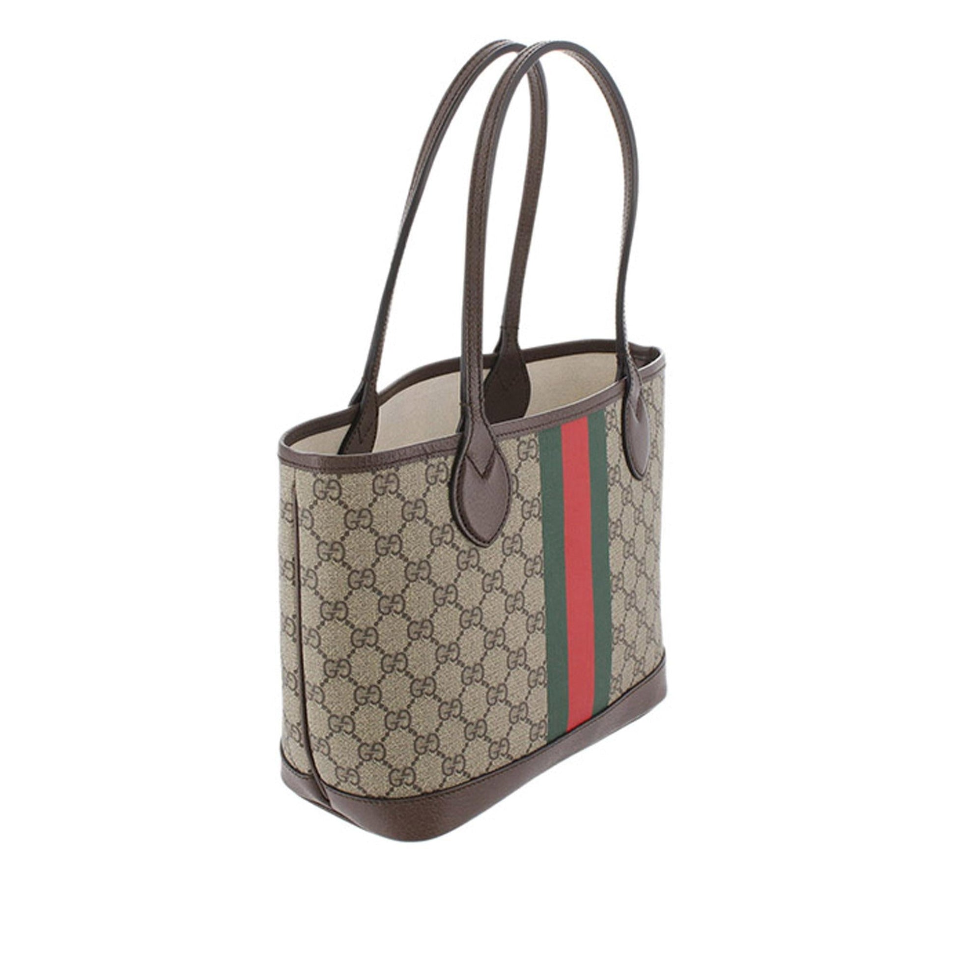 Gucci GG Supreme Ophidia Shopping SHG-nAIBsI Canvas Brown Small Tote Bag