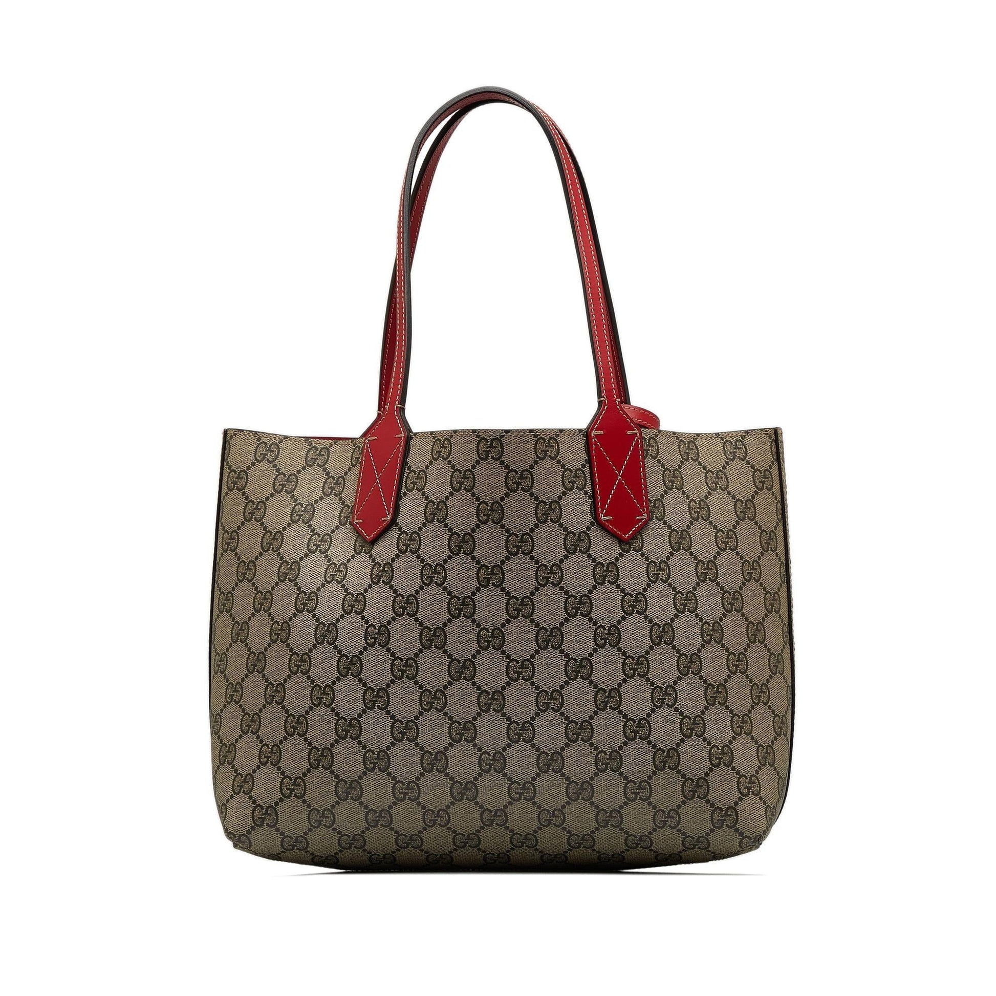 Gucci GG Supreme Reversible SHG-FICivb Canvas Brown Small Tote Bag