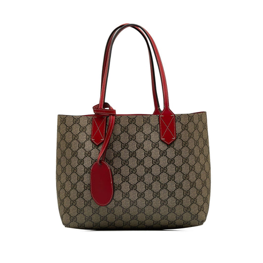 Gucci GG Supreme Reversible SHG-FICivb Canvas Brown Small Tote Bag