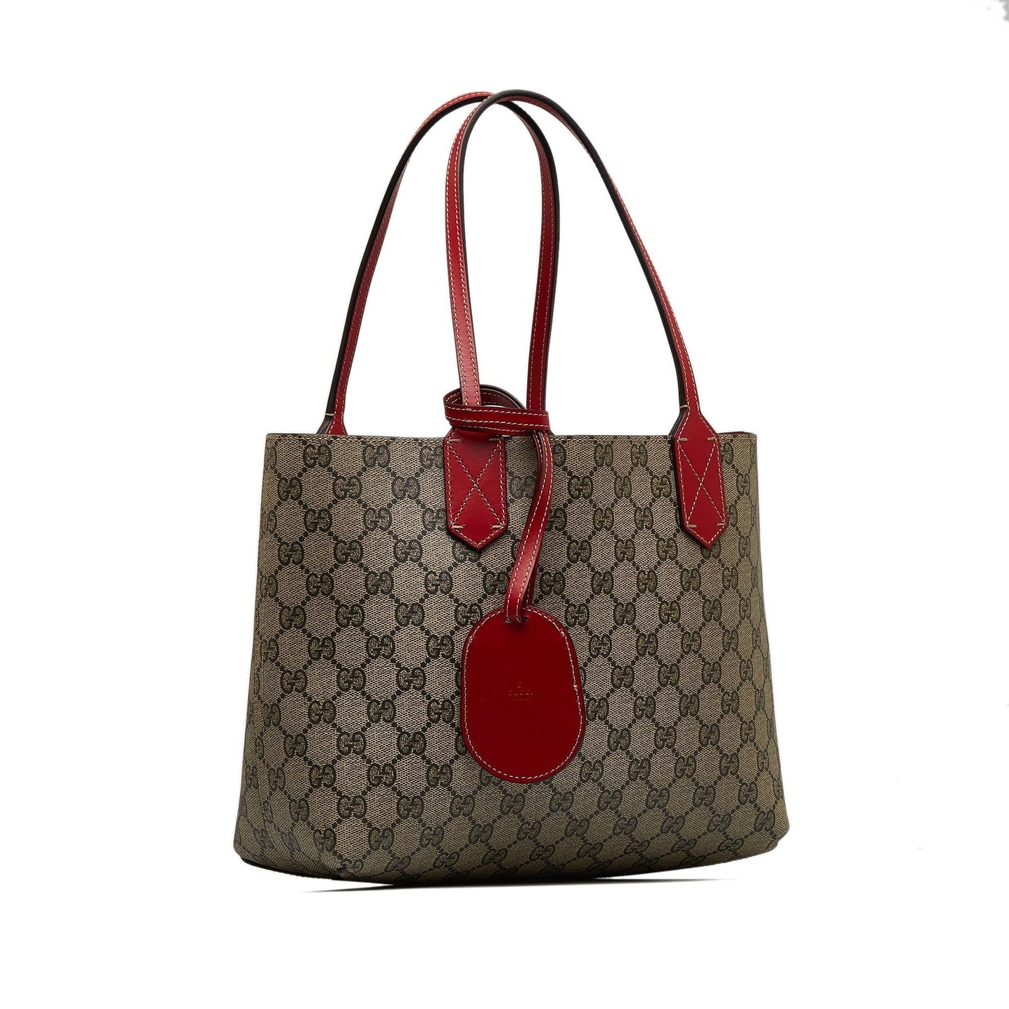Gucci GG Supreme Reversible SHG-FICivb Canvas Brown Small Tote Bag